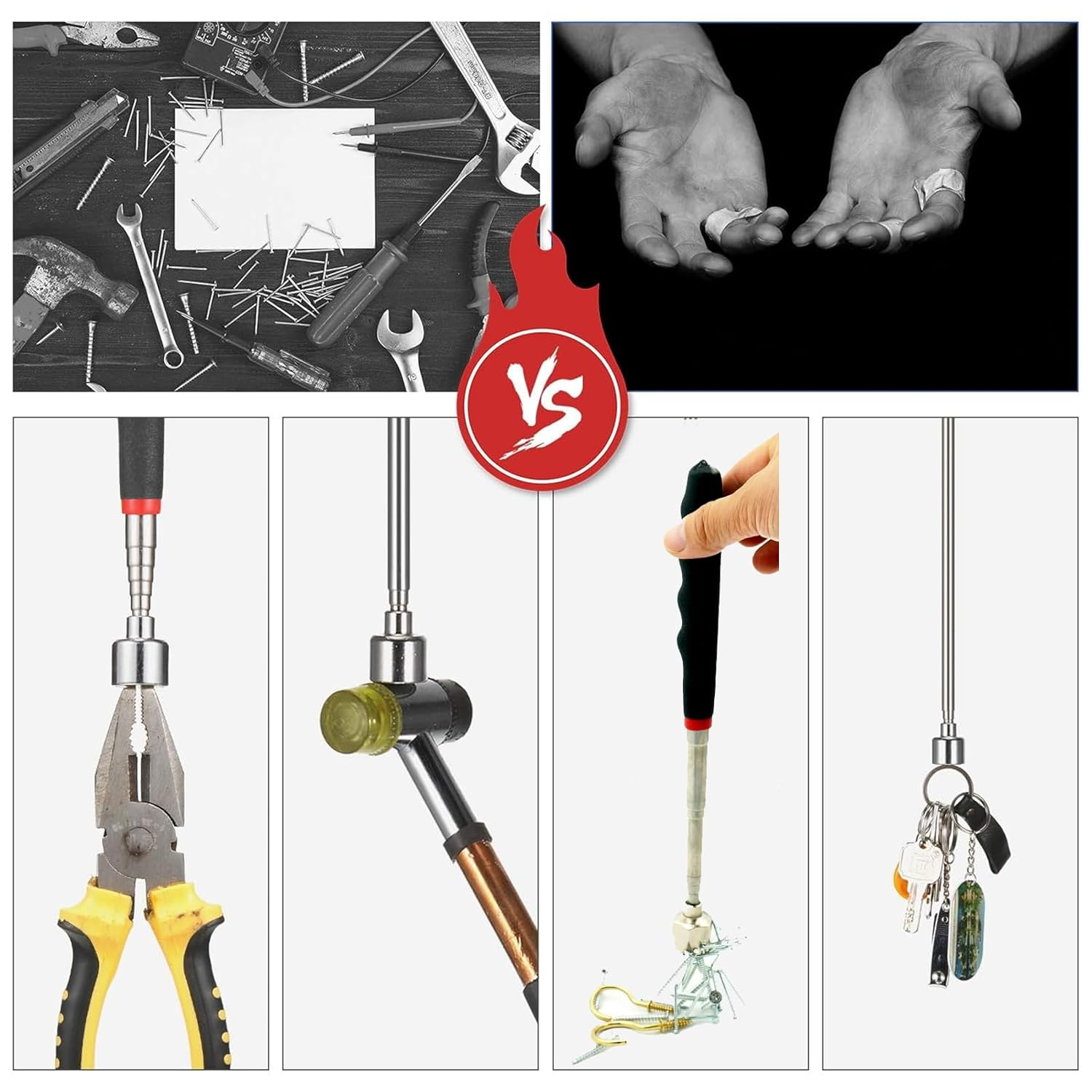 2 Pcs Telescoping Magnet Pick up Tools Include 20 Lb Magnetic Tool and 3 Lb Telescoping Magnet Stick Car Magnets to Retrieve Gadget for Hard to Reach Places Suitable image number 2