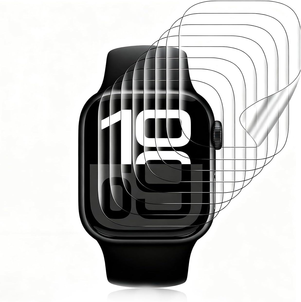 CTOUUGRS 8 Pack TPU Screen Protector for Apple Watch Series 11/10 46Mm Self Healing anti Scratch HD Clear Touch Sensitive Flexible Film Case Friendly Protection