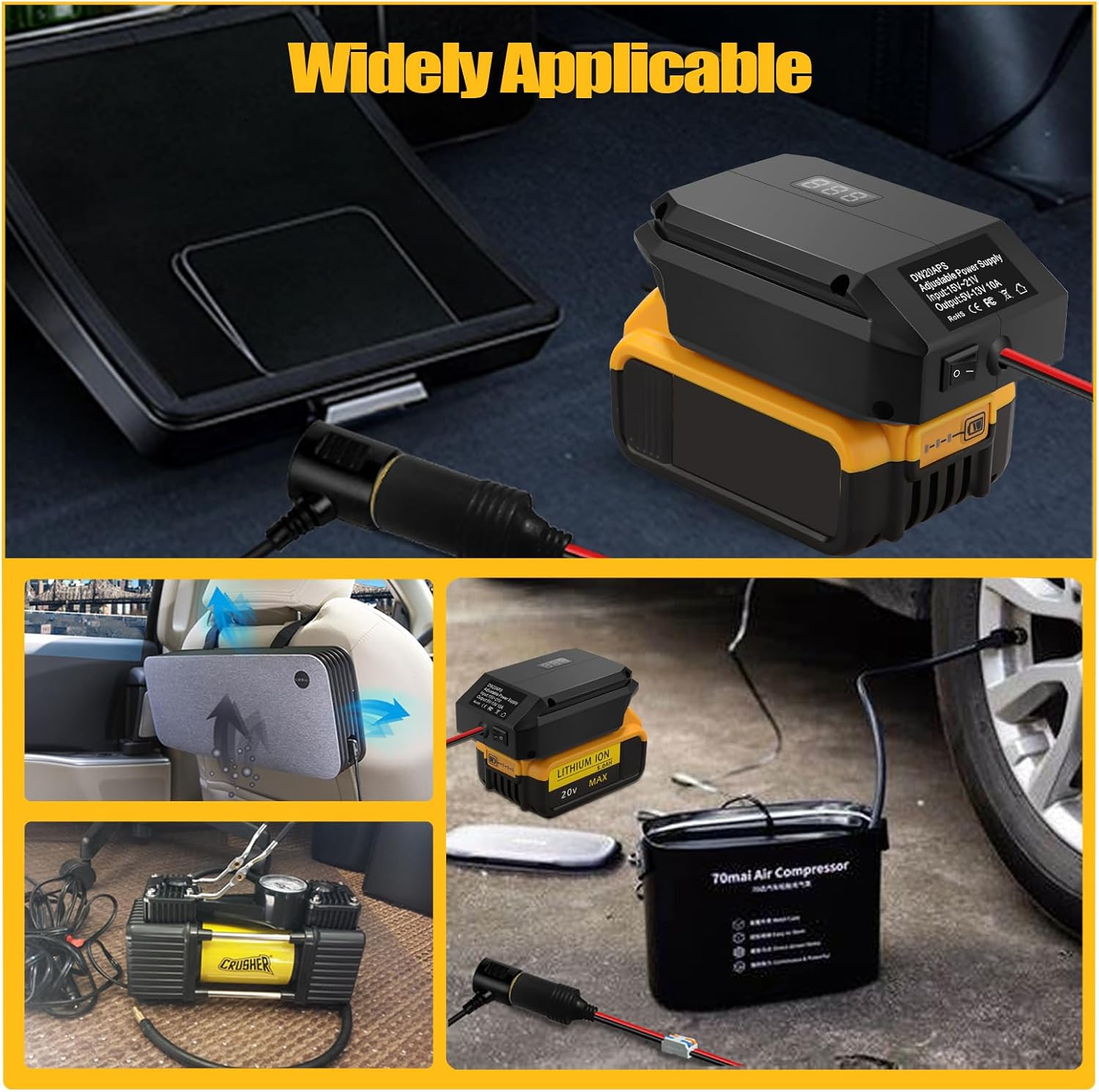 Step down Converter for Dewalt 18V to 12V Power Wheels Battery Adapter, 5V-13V Buck Converter Regulator, DIY Charger Converter Power Station with Cigarette Lighter for RC Cars, Robotics image number 5