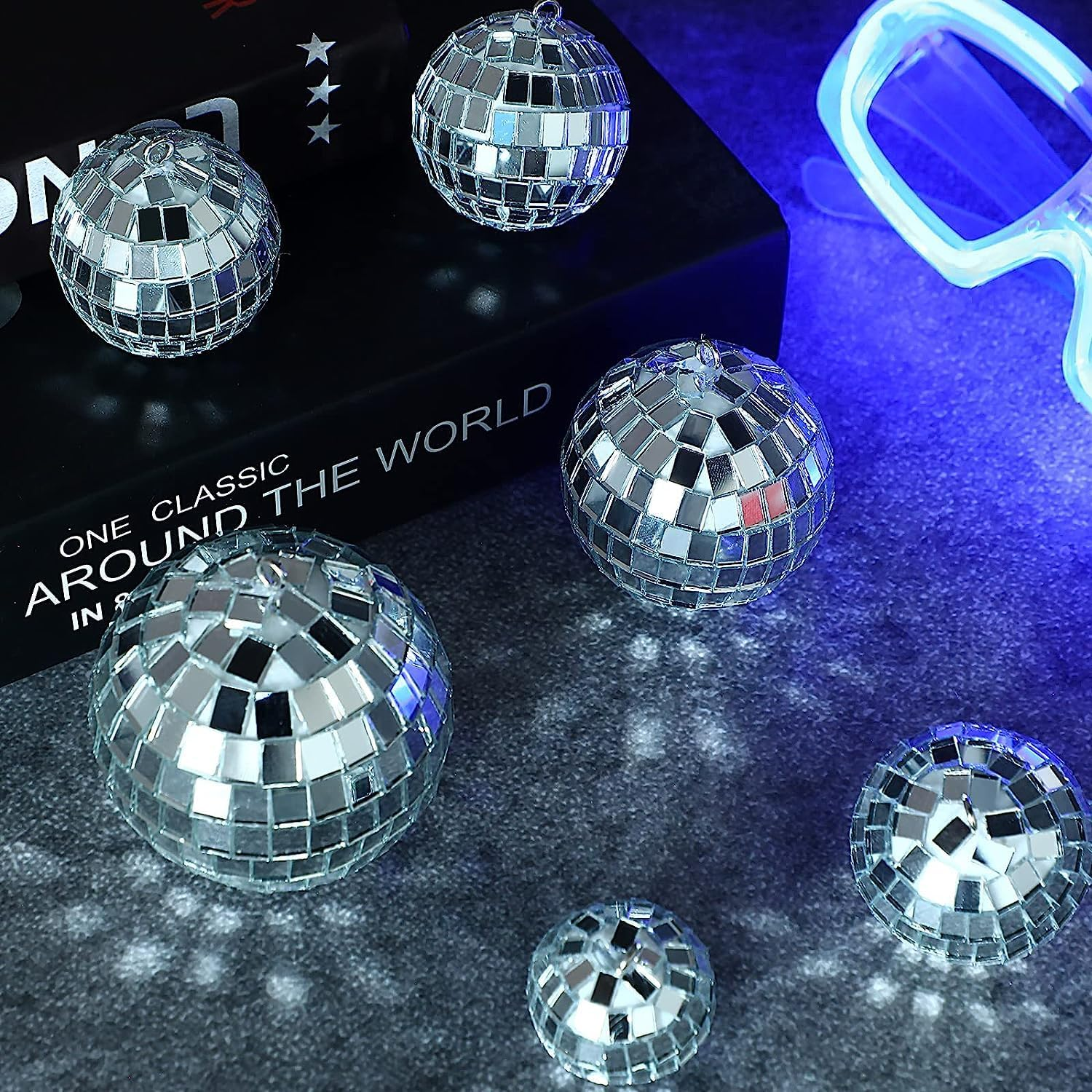 30Pcs Small Mirror Disco Ball, Christmas Ball Ornaments, Silver Hanging Decorations Reflective Mirror Ball Cake Decoratiodisco Party Supplies for Wedding Christmas Festive, 1.18In Diameter&hellip; image number 1