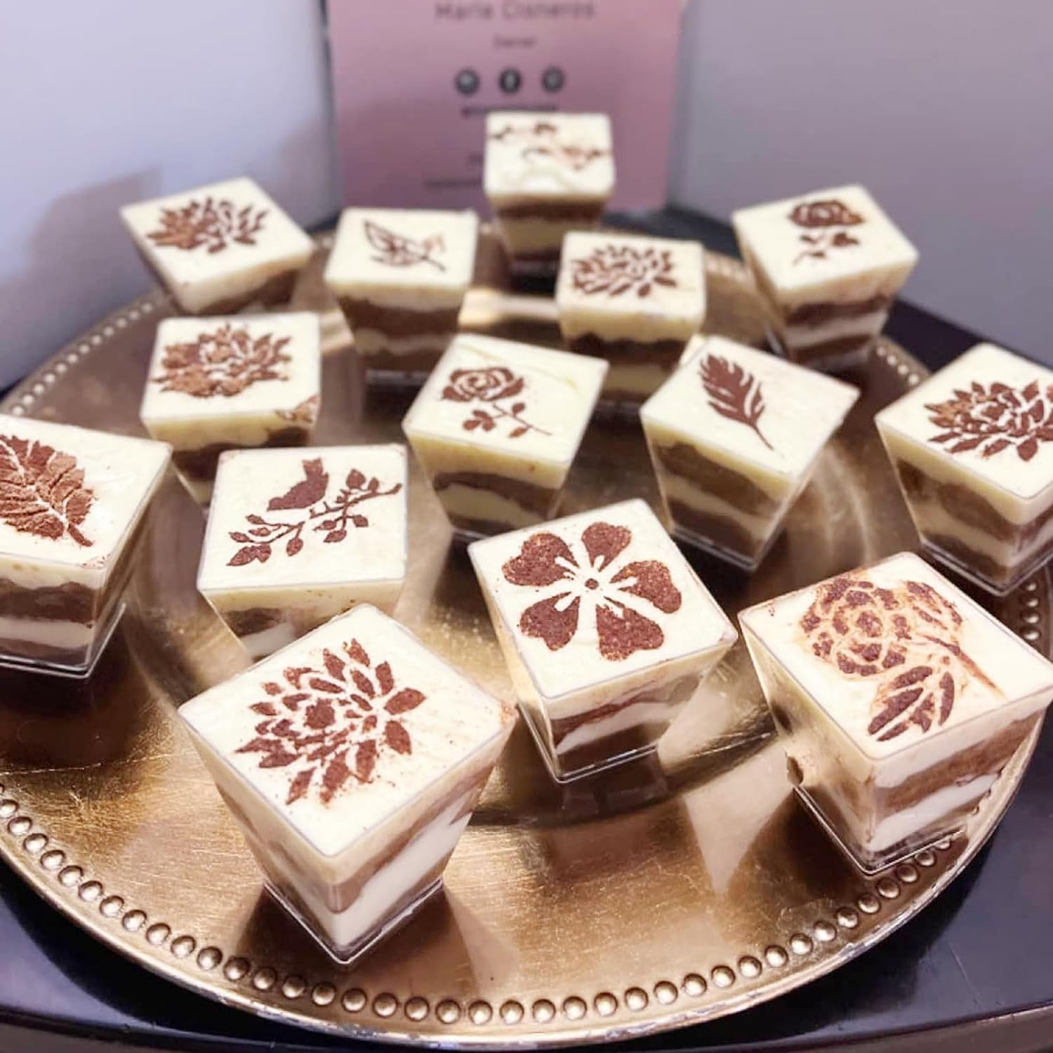 50 Pcs Square Dessert Small Cups, Reusable Mini with Spoons Clear Plastic Smal Party Appetizer Cups Parfait Yogurt Mousse Jelly Pudding Fruit Ice Cream