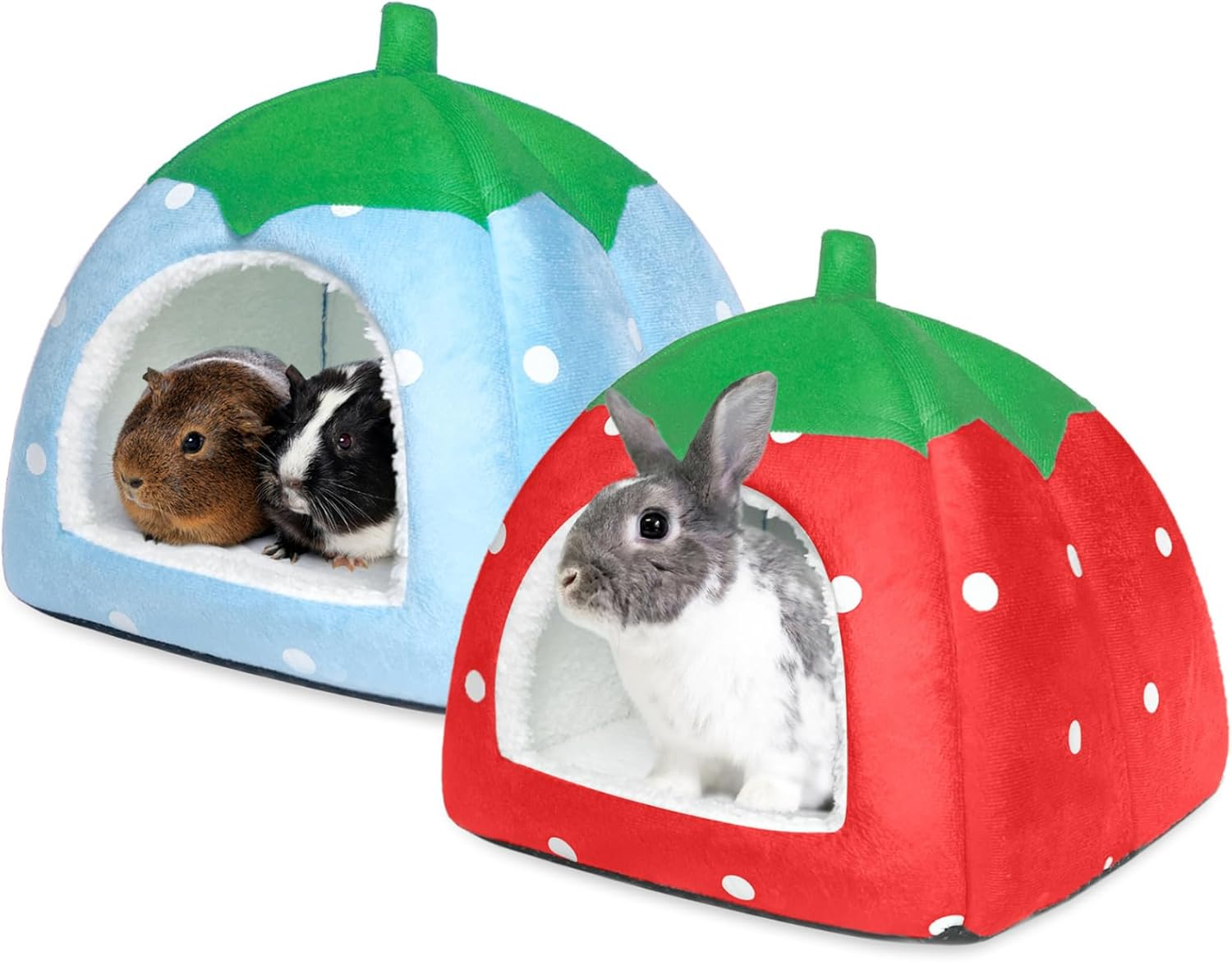 2 Pack Rabbit Bed Washable Bunny House and Hideout Indoor Cave Bed Hideaway for Guinea Pigs Dwarf Rabbits and Other Small Animals image number 3