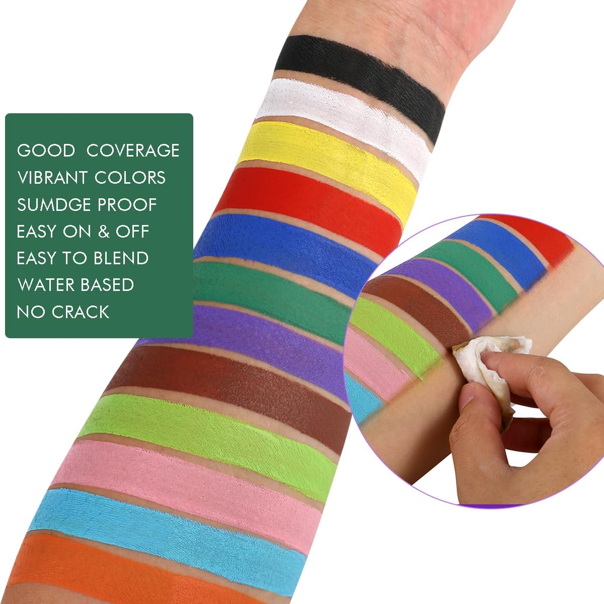 Professional Face Paint Kit, Bowitzki 12 Colors Non Toxic Hypoallergenic Water Based FDA Compliant Halloween Makeup Body Face Painting Colors