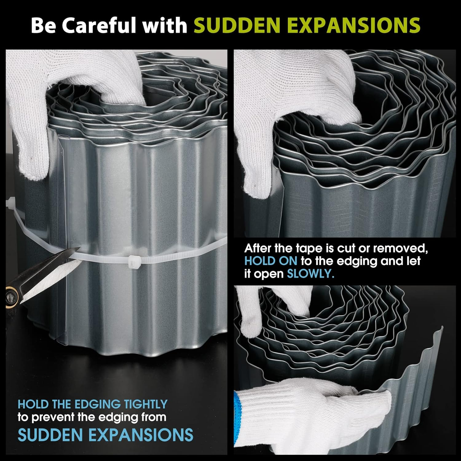 Worth Garden Wide-Corrugated Galvanized Steel Landscape Lawn Edging - H16Cm X L600Cm Flexible Sturdy Garden Long Strips of Metal Edging for Raised Flower Bed Tree Surrounds image number 4