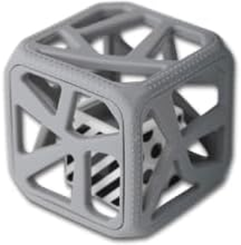 Munch Mitt and Chew Cube Bundle for Baby, Grey Stars Munch Mitt (MM08GS) and Grey Chew Cube (CC01GR)