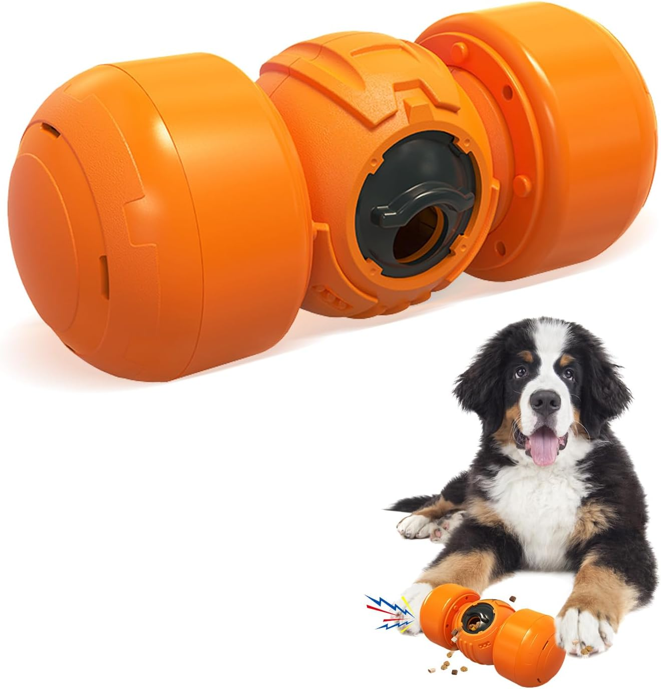 Squeaky Treat Dispensing Dog Enrichment Toys,Interactive Toy for Dogs,Squeaky Dog Chew Toys for Large Dogs,Dispenses Pet Treats &ndash; Brightly-Colored Dog Enrichment Toy for Aggressive Chewers Breed