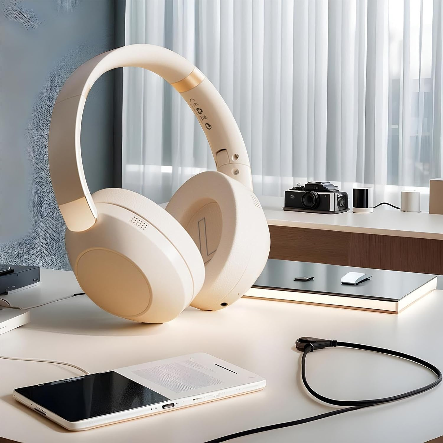 Rrlihjgu Wireless Headphones over Ear - High-Fidelity Headset - Wireless Over-Ear Headphones Foldable Lightweight Comfortable Stereo Sound for Men