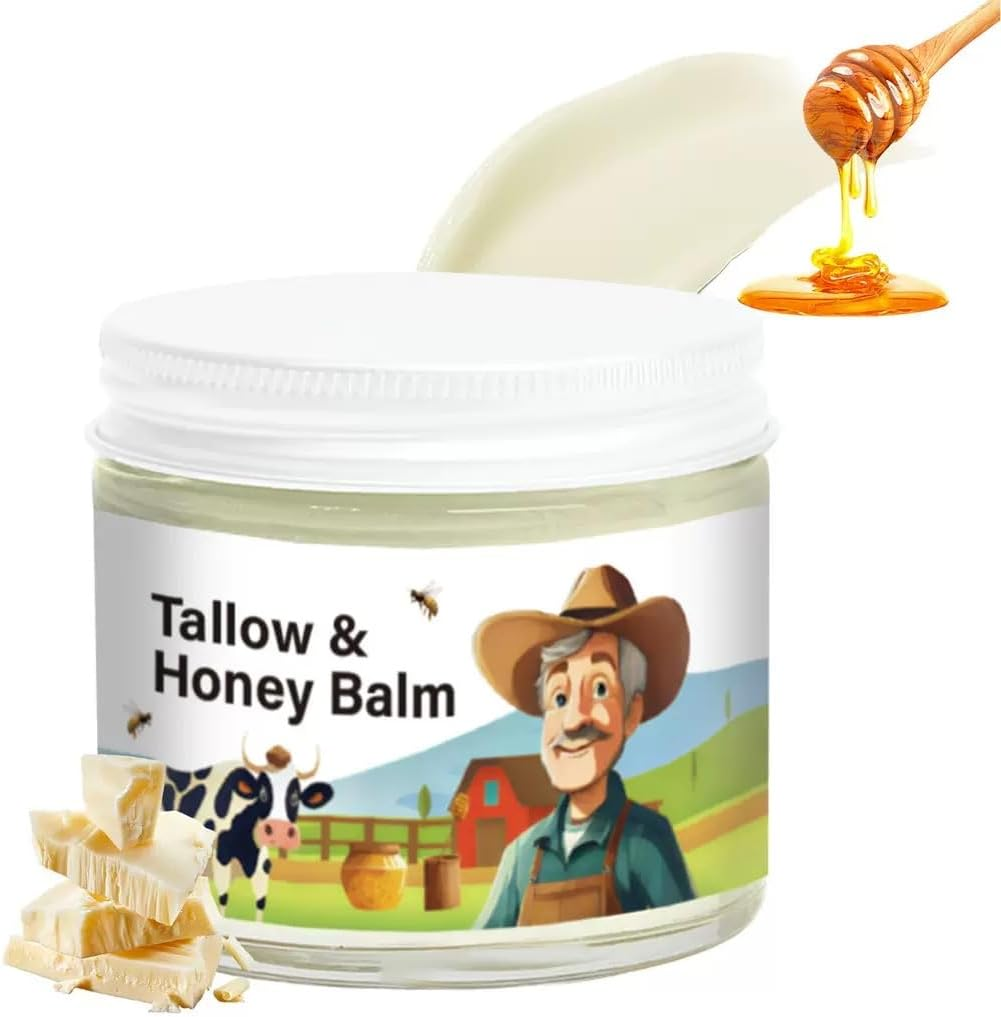 Tallow and Honey Balm, Beef Tallow for Skin, Honey Balm Handmade Tallow with Grass-Fed Beef Tallows and Wild Raw Honeys, Face Moisturizer Nourishing Tallows for Smooth Hydrated Skin image number 2