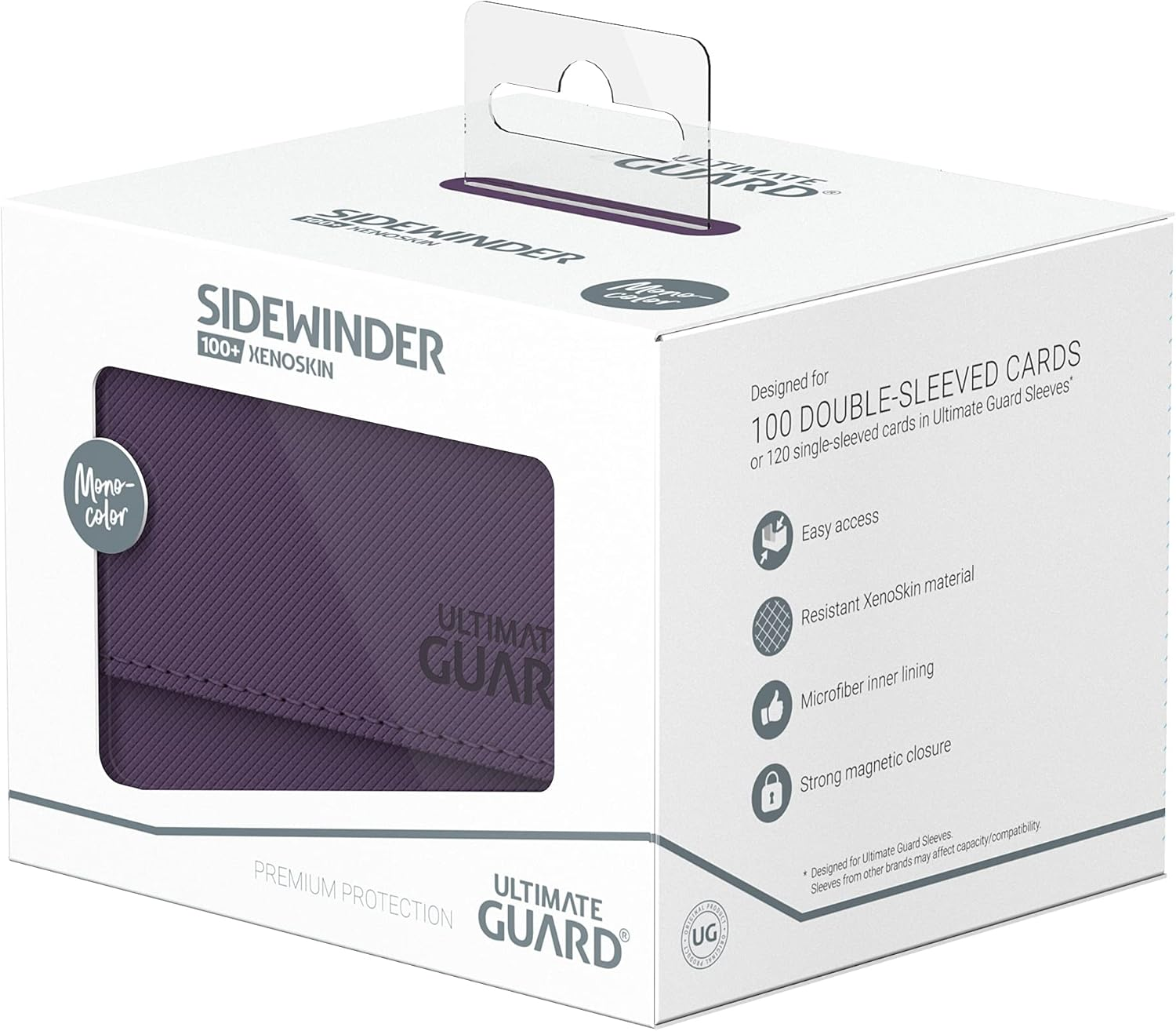 Ultimate Guard Sidewinder 100+ Xenoskin Monocolor Deck Box, Purple image number 5