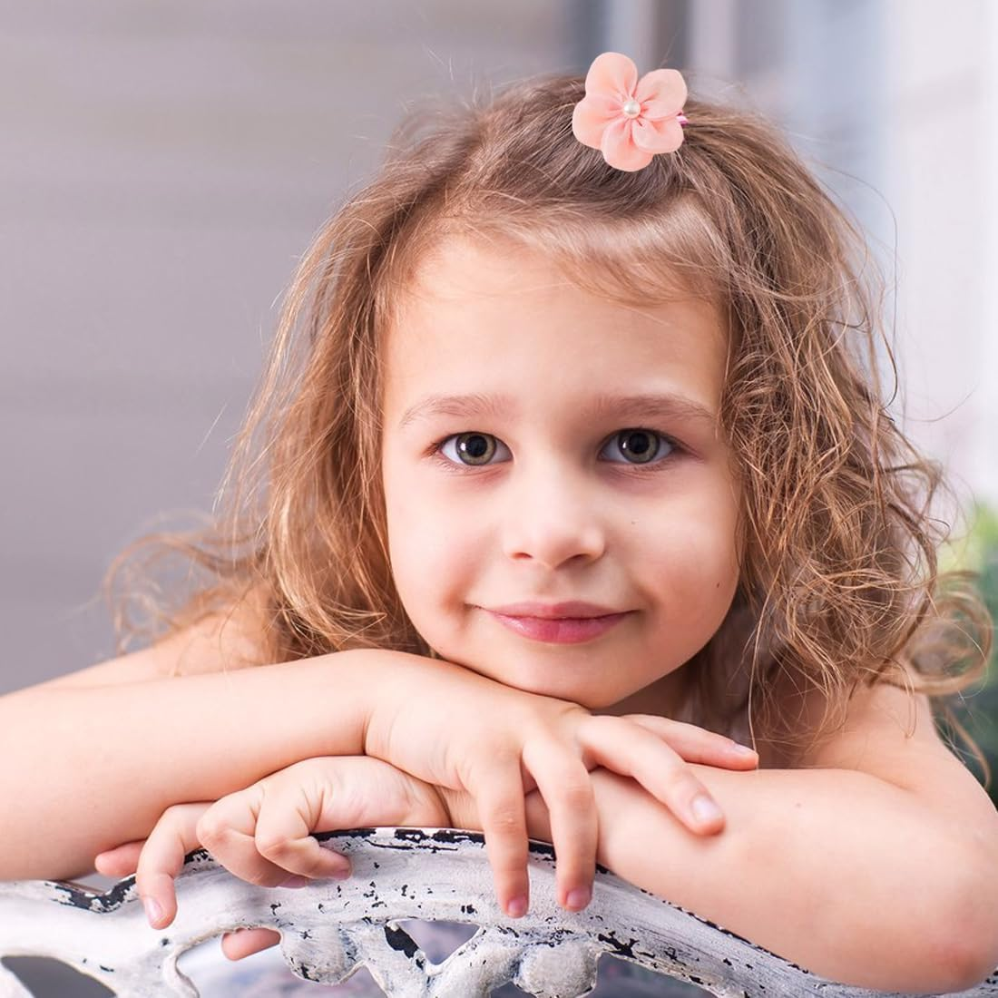 ZORVYN Pack of 10 Cute Hair Bobbles with Bow, Elastic Hair Bands, Cute Flower Hair Scrunchies for Baby Girls, Girls, Toddler Accessories (Pink) image number 3