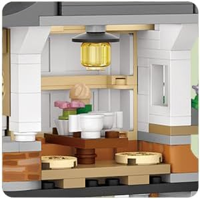 Street View Tea Shop Mini Building Blocks, MOC Creative Building Toys Cute Panda Animals Building Set for Girls 6-12, Simulation Architecture Construction Toy, Gift Idea for Kids Adults (Tea Shop) image number 4