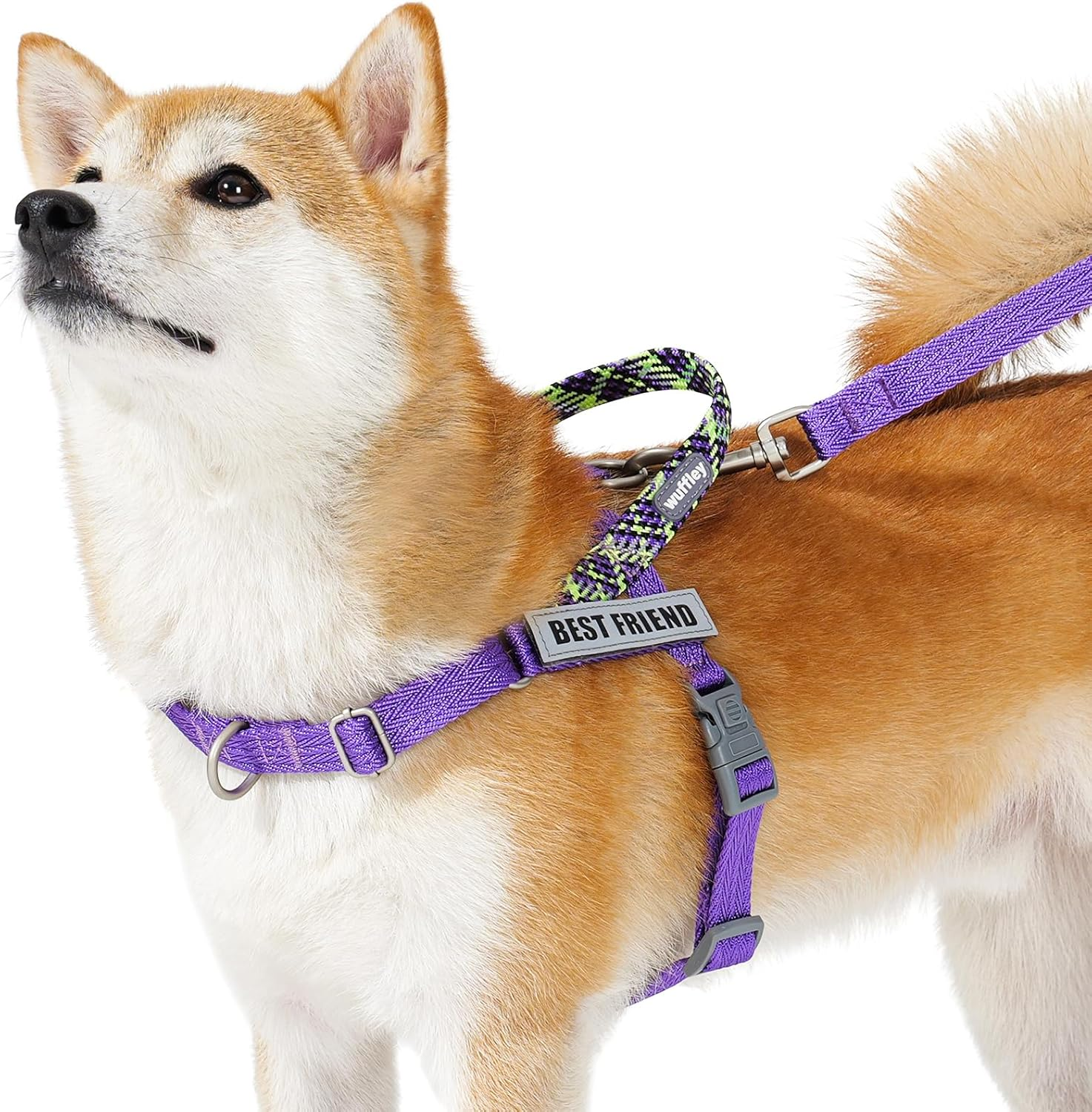 Dog Harness and Lead Set, No Pull Harness for Dogs, anti Pull Harness with Handle and 2 Patches, Reflective Lightweight Pet Harness for Outdoor Training Walking and Running (Black, XS)