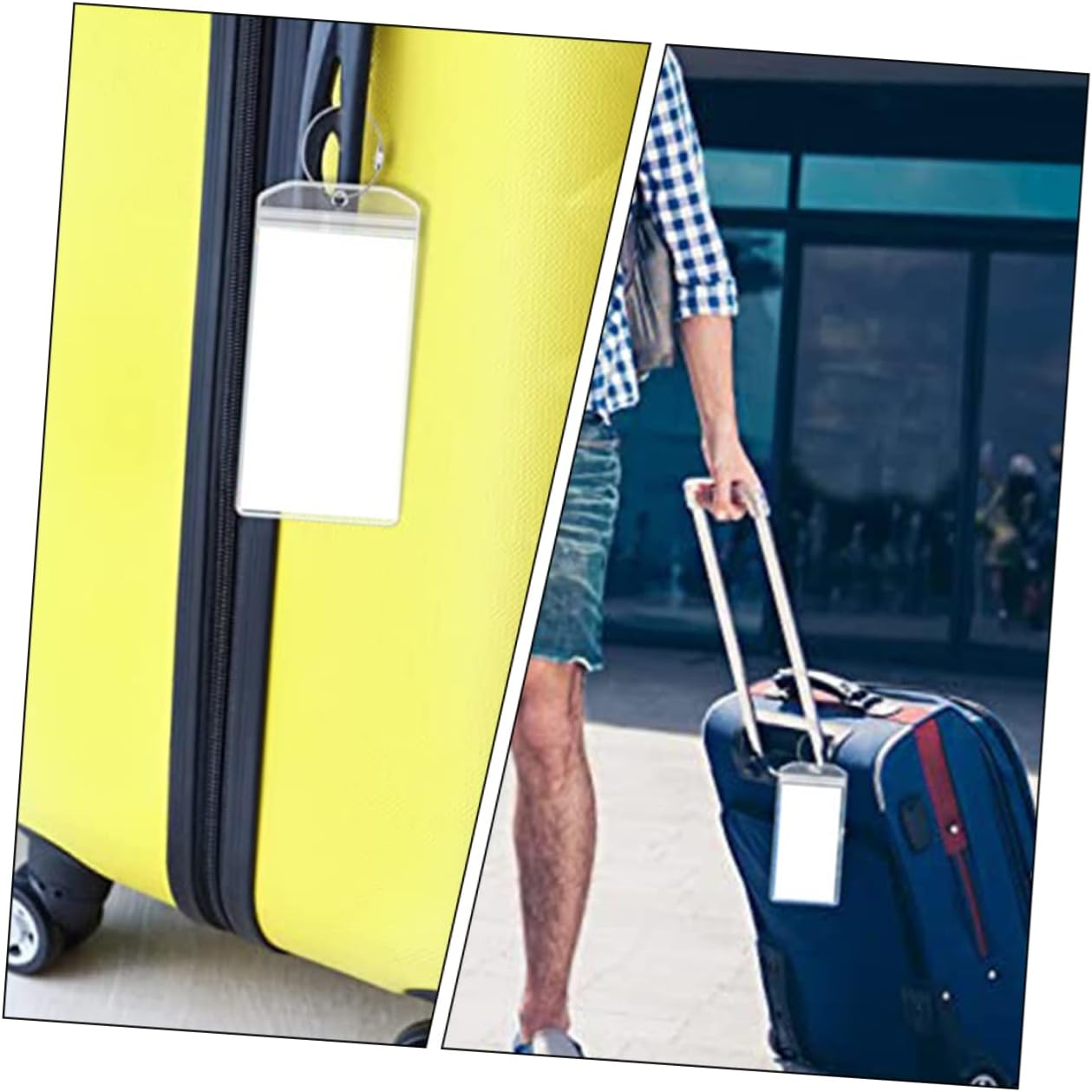 SEWOART 6Pcs PVC Luggage Tags Name Id Card Travel-Friendly Suitcase Labels for Easy Identification Compact for Backpacks Suitcases image number 2