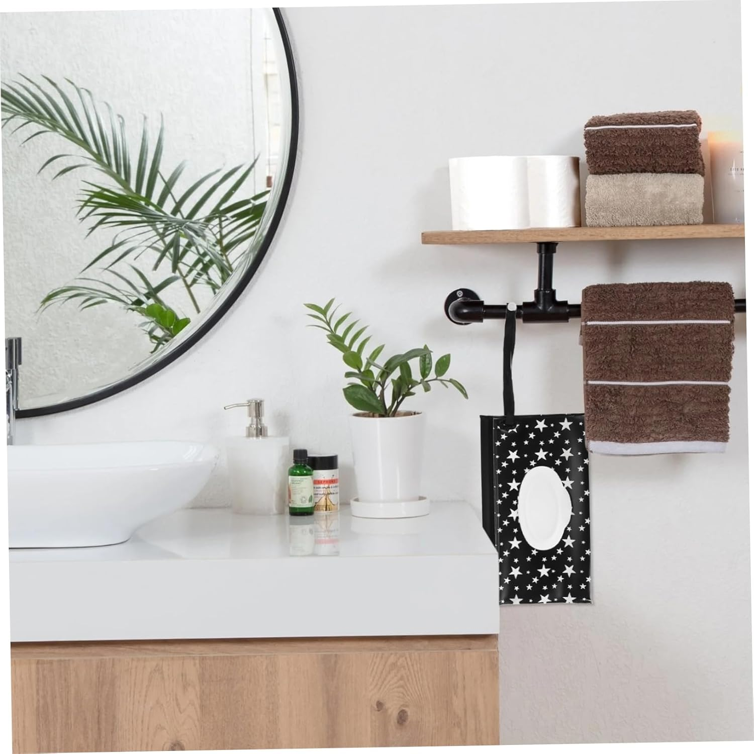 2Pcs Elegant Wipe Dispenser Bag Portable Tissue Holder Flip Lid for Home Go image number 3