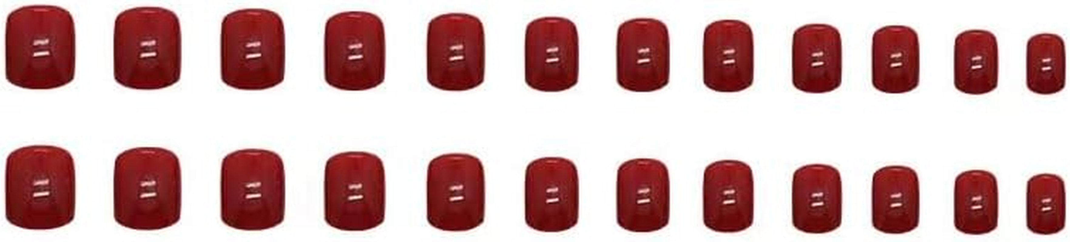 Sandanfine Christmas False Nails, New Year'S Press-On Nails Short Nails, 24 Pieces of Various Sizes, Suitable for Parties, New Year and Other Occasions, Fashionable Nails, Red Press-On Nails Square Short Nails, Simple Style