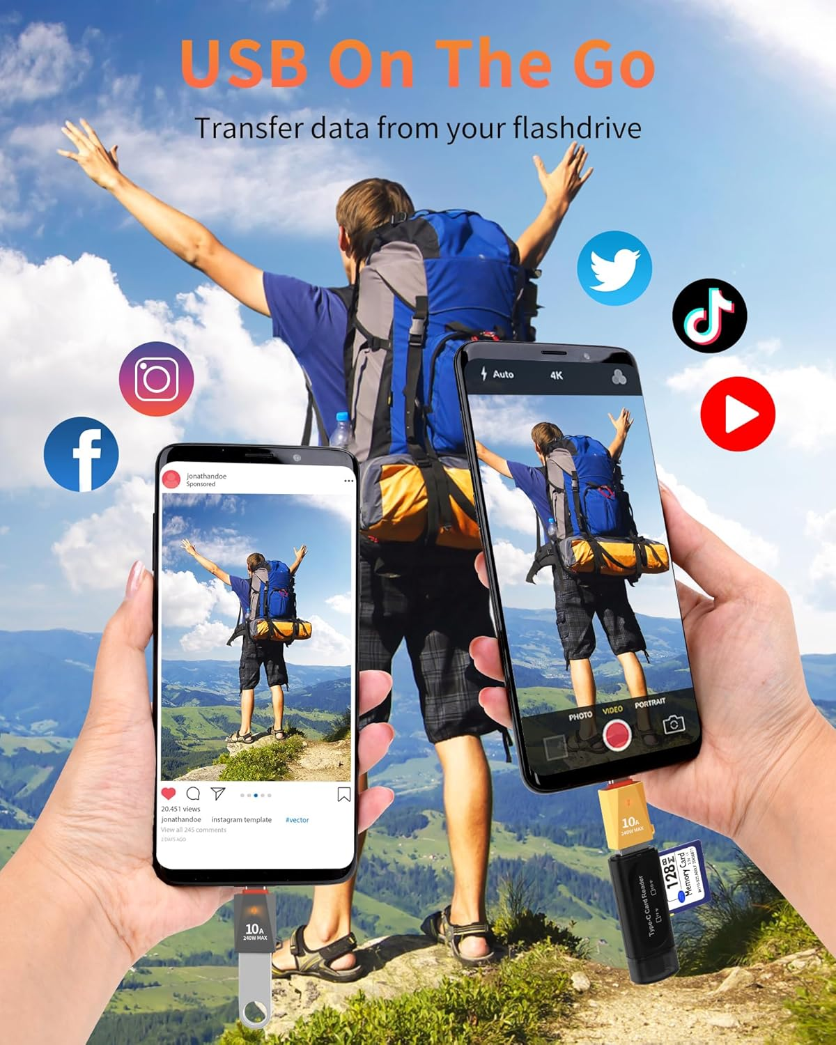 AIYEEN Upgraded Zinc Alloy USB C to USB Adapter 4 Pack, Type C Male to USB 3.0 Female Converter, OTG Adapter with Keychain, Compatible with Ipad Samsung Galaxy Google Pixel (Mixed Color) image number 2