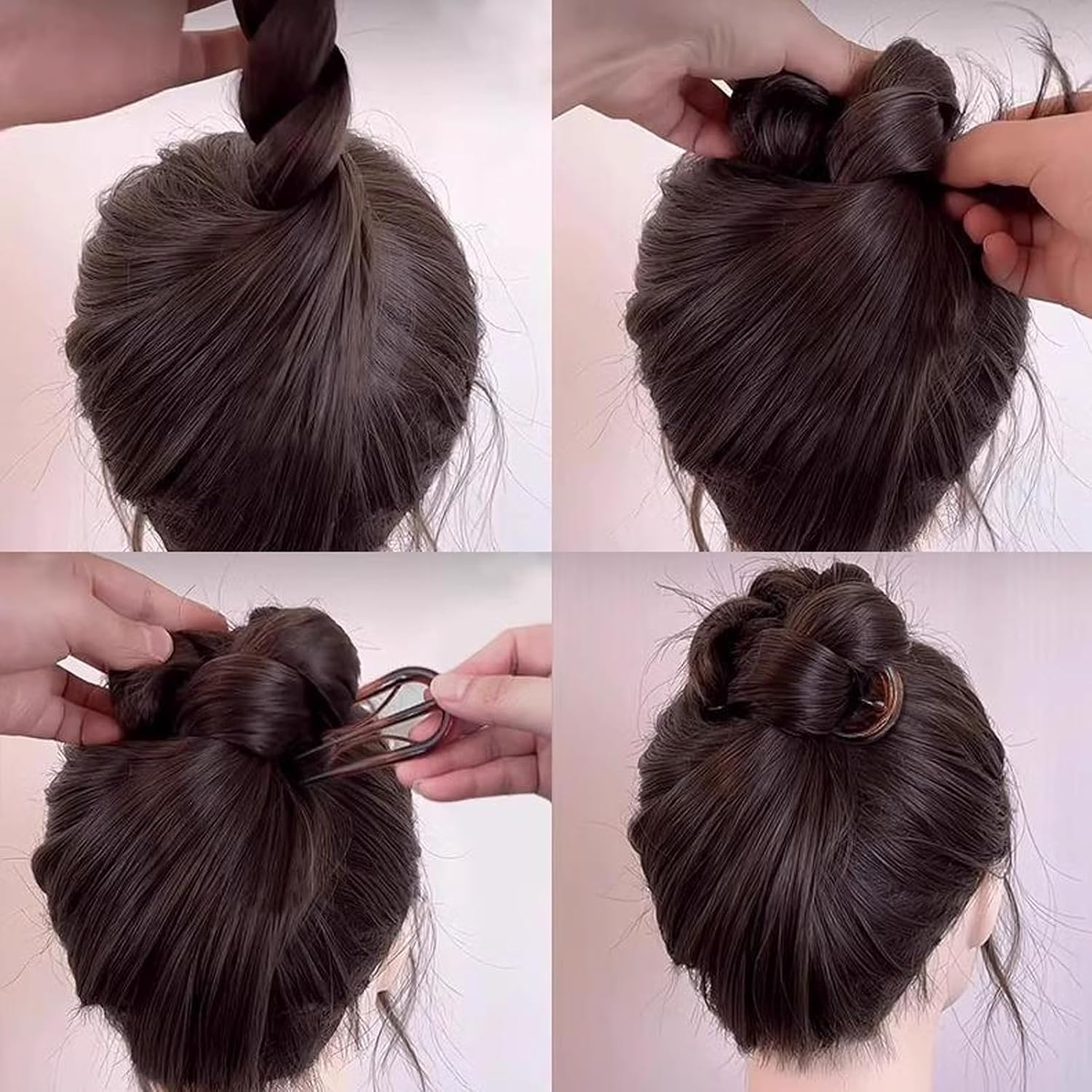 6 Pcs U Shaped French Hair Pins with Internal Teeth,Retro Fork Hair Pin,Frosted & Tortoise Shell French Hair Pins, French Hair Clips for Women Thin Buns and Twist Hairstyles image number 3