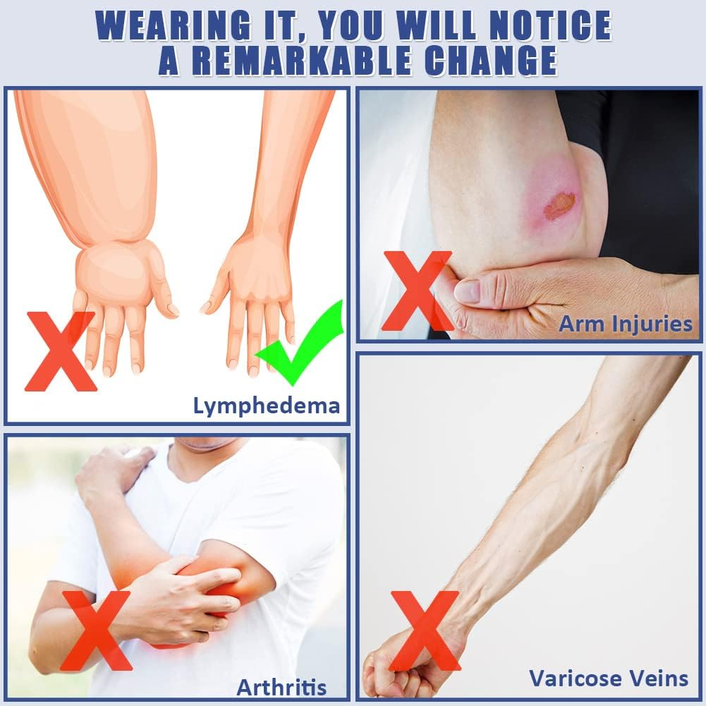 Beister Lymphedema Medical Compression Arm Sleeve with Gauntlet for Men & Women (Single), 20-30 Mmhg Full Arm Support image number 6