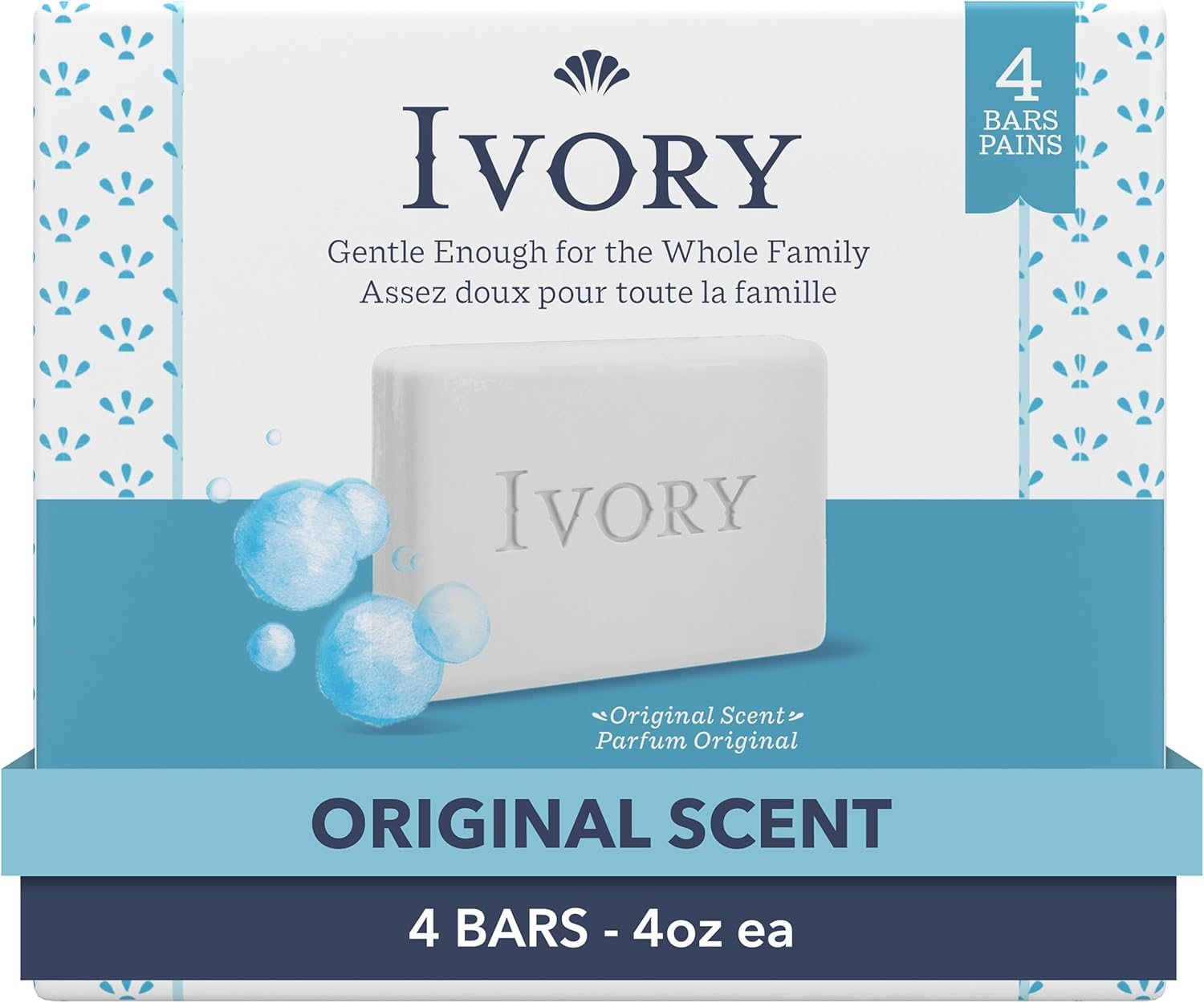 Ivory Ivory Soap Bath Original by Ivory for Unisex - 4 X 4 Oz Bar Soap,