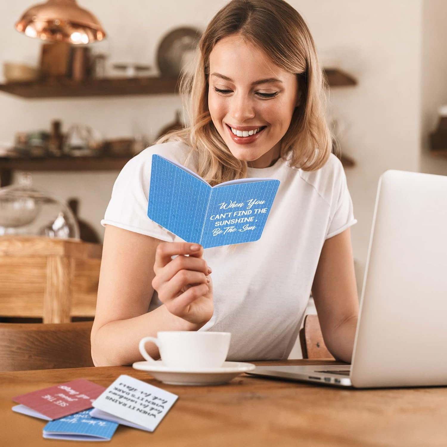 Zonon 24 Pcs Pocket Mini Notebooks Bulk Gift Christmas Mini Notebook Bulk Small Colorful Journal Christmas Onboarding Gift Motivational Notepad Journal for Teacher Office Prize(Retro Style) image number 2