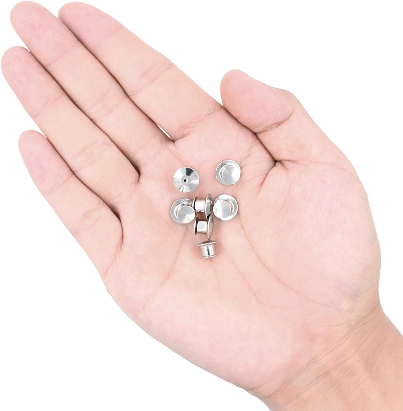 40 Pieces Metal Pin Backs Locking Pin Keepers Locking Clasp with Storage Case - C Colorful image number 2