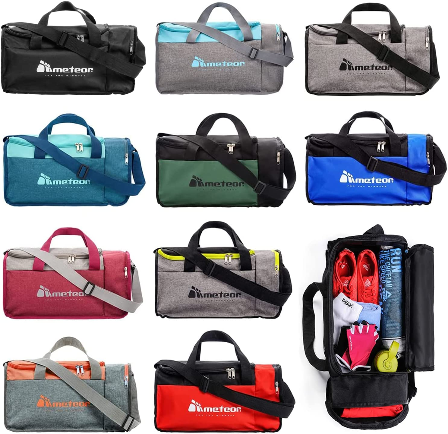 Meteor 20L Fitness Bag Gym Bag Duffel Bag Sports Duffle Large Capacity Shoe Compartment Travel Lightweight