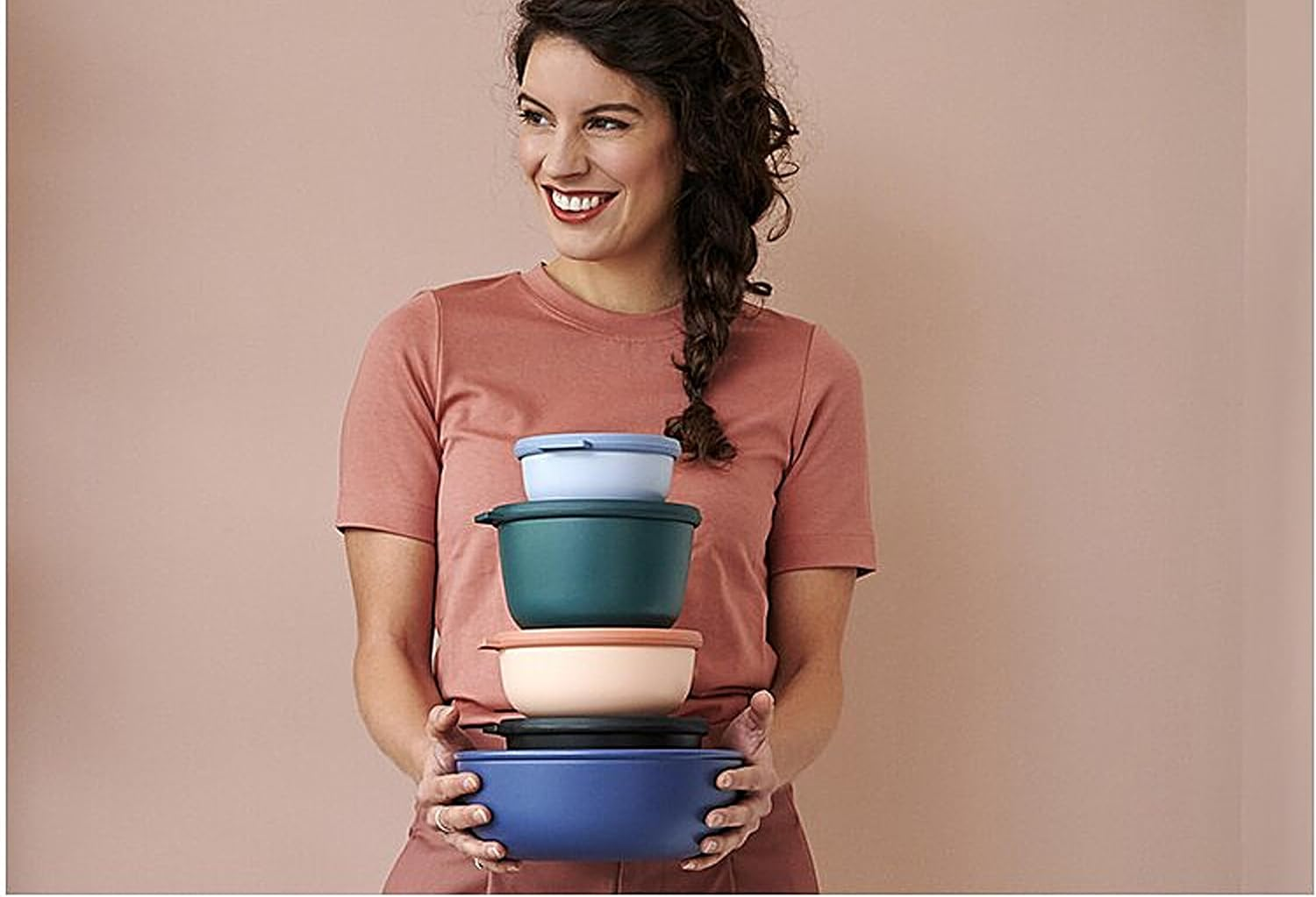 Mepal Cirqula round Multi Bowl 750Ml &ndash; Nordic White, Bpa-Free Airtight & Leakproof Food Storage Container with Lid, Microwave, Freezer & Dishwasher Safe, Made in Holland image number 4