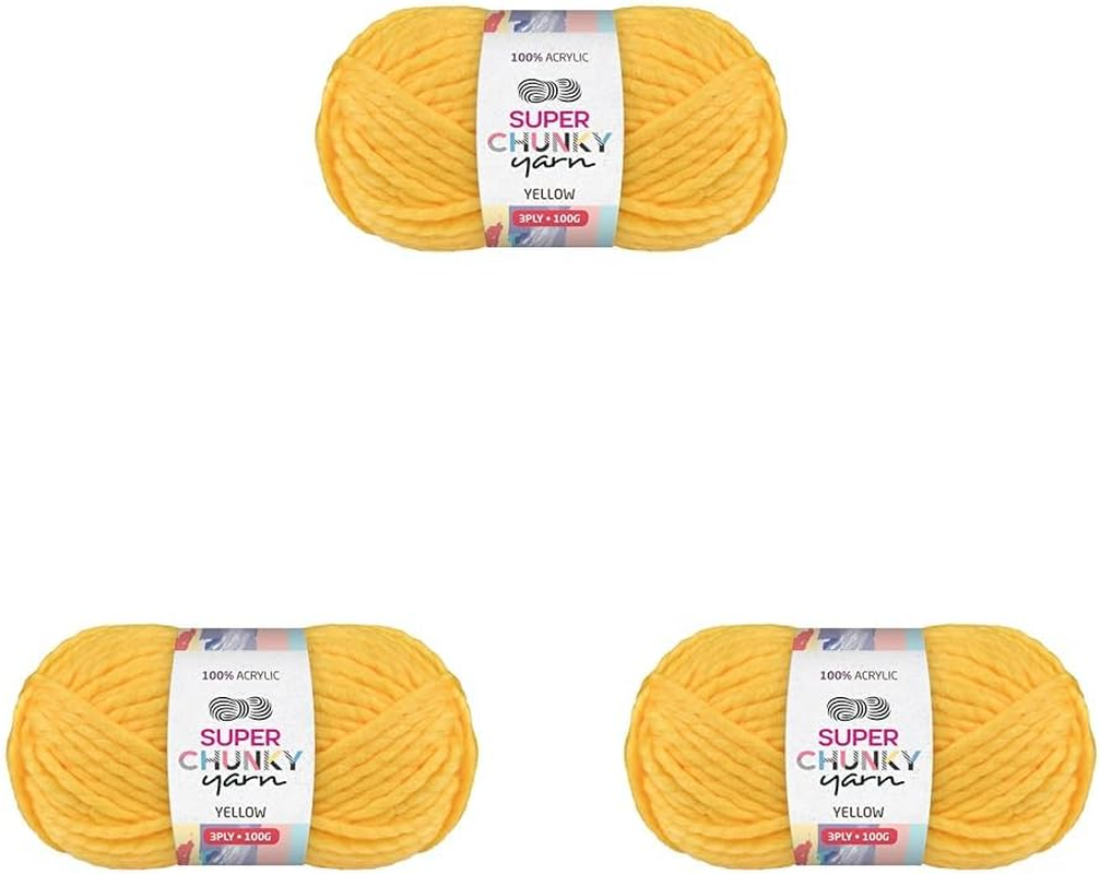 Super Chunky 3-Ply Knitting Wool Yarn 100 G, Red image number 2