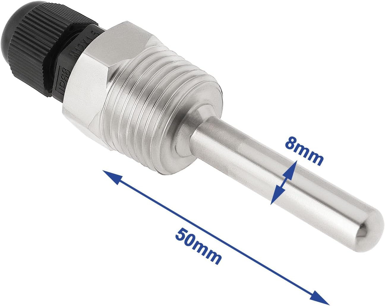 OTOTEC 2Pcs Immersion Sleeve Pocket Thermowell G1/2" 304 Stainless Steel Temperature Sensor Immersion Sleeve Pocket Tool for Temperature Sensor 6Mm Heater(8X50Mm) image number 3