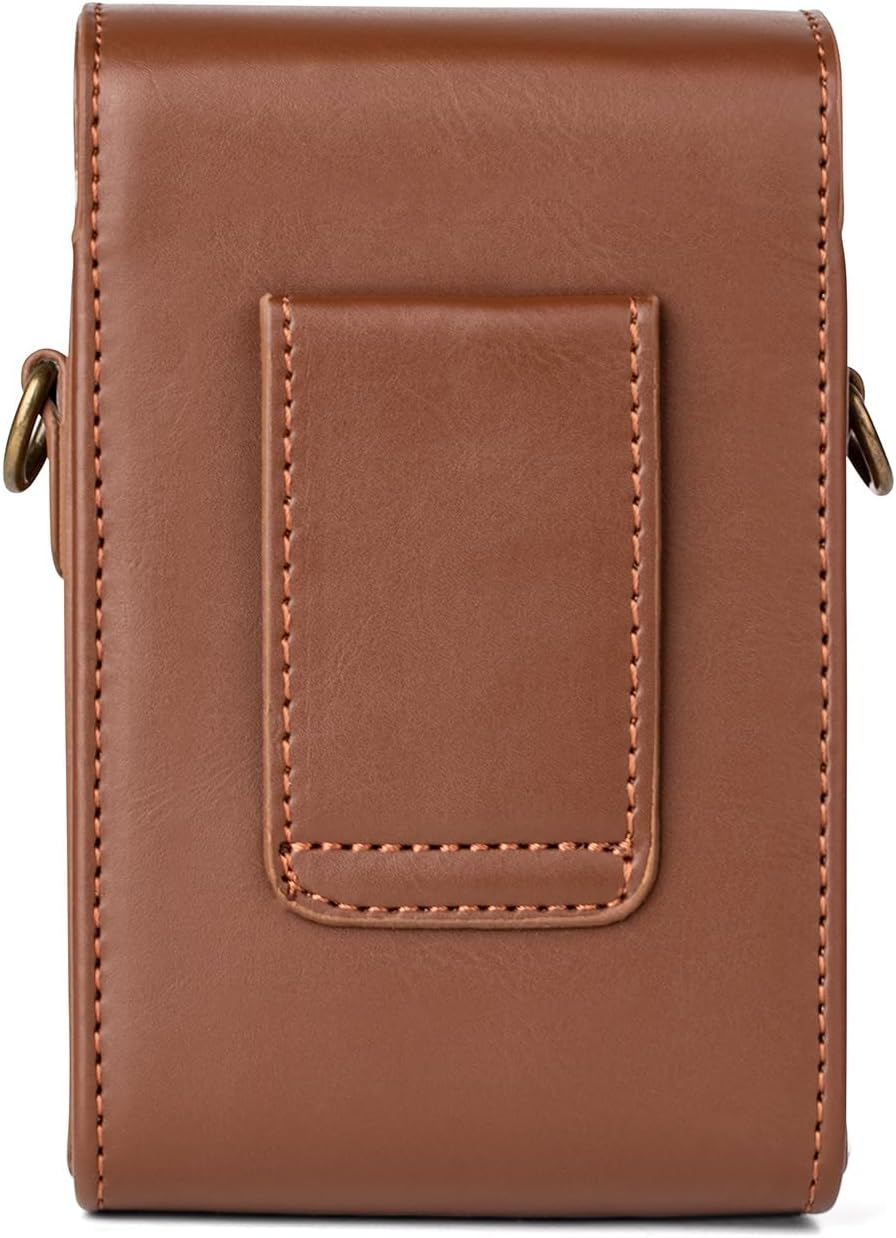 Camera Case, for Ricoh GR, GR II, GR III, GR3X Digital Camera, Adjustable Shoulder Strap, PU Leather Embossed Pattern, Protective Case, with Detachable Top Cover, Retro Style GR Camera Case (Coffee) image number 1