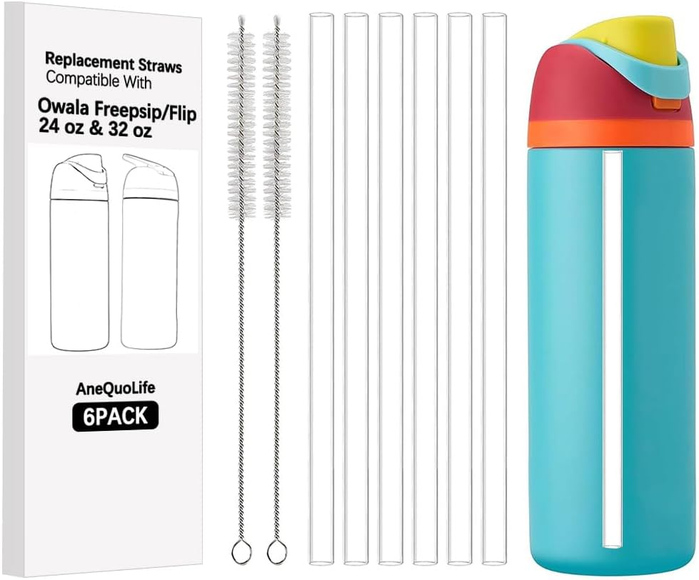 6Pack Replacement Straws for Owala 24Oz & 32Oz Free Sip & Flip Water Bottles &ndash; Replacement Plastic Straws Designed for Owala 24 Oz & 32 Oz Bottle - Owala Water Bottle Accessories image number 5