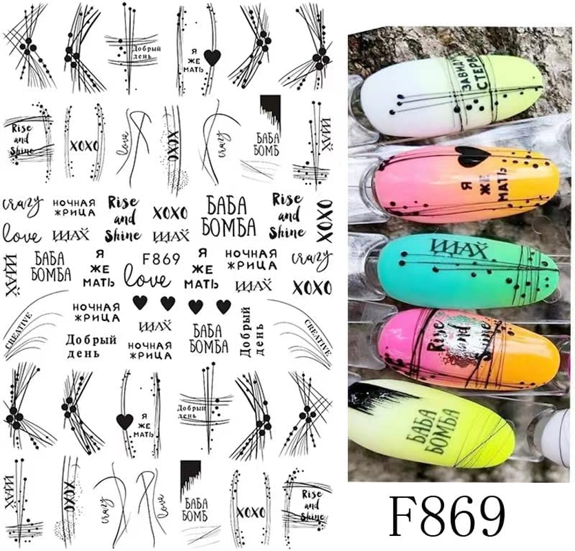 10 Sheets Flower Nail Art Stickers Decals Self-Adhesive Pegatinas U&ntilde;as Spring Floral Black White Blossom Nail Supplies Nail Art Design Decoration Accessories image number 3