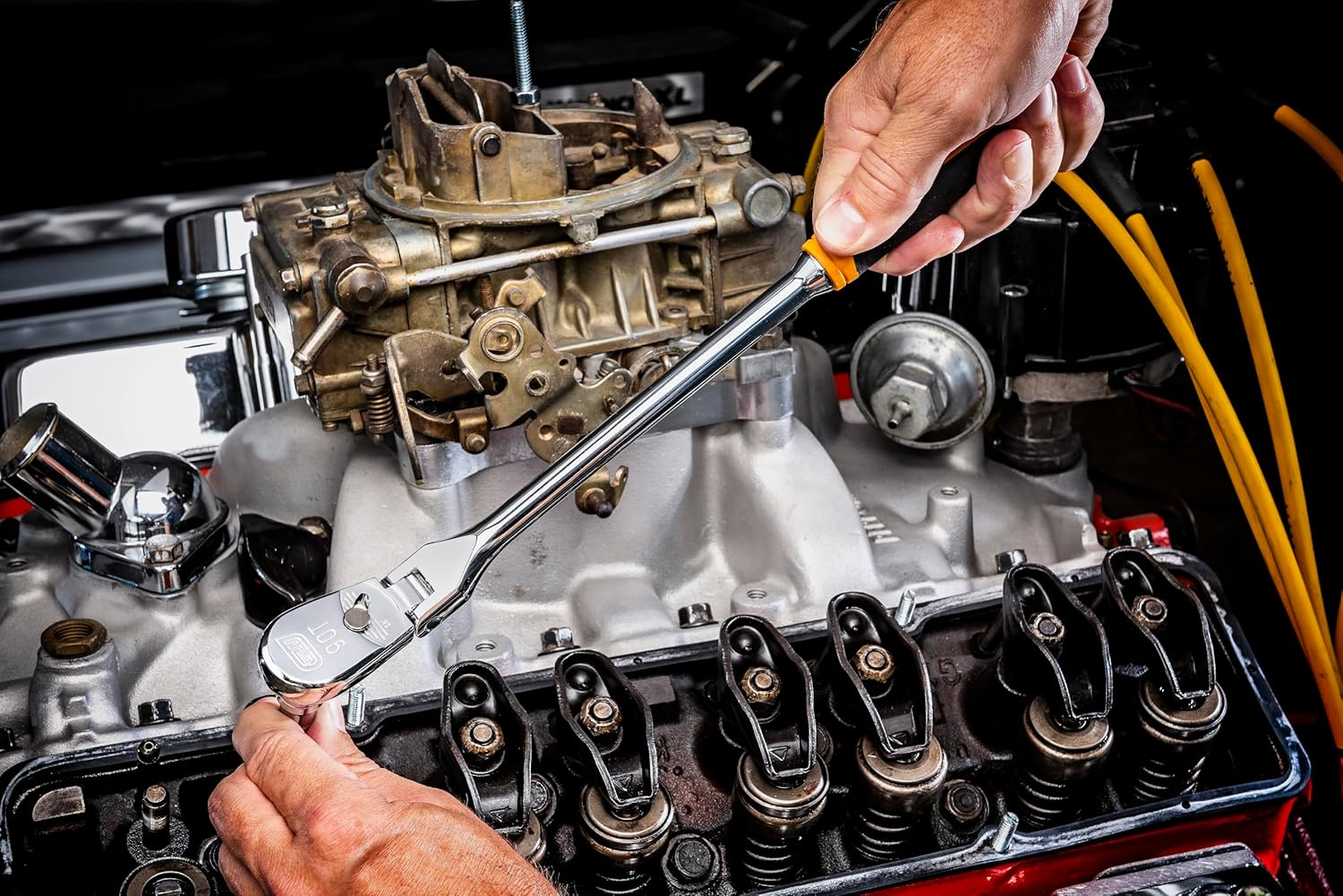 Gearwrench 3/8-Inch Drive Cushion Grip Flex Teardrop Ratchet 90 Tooth