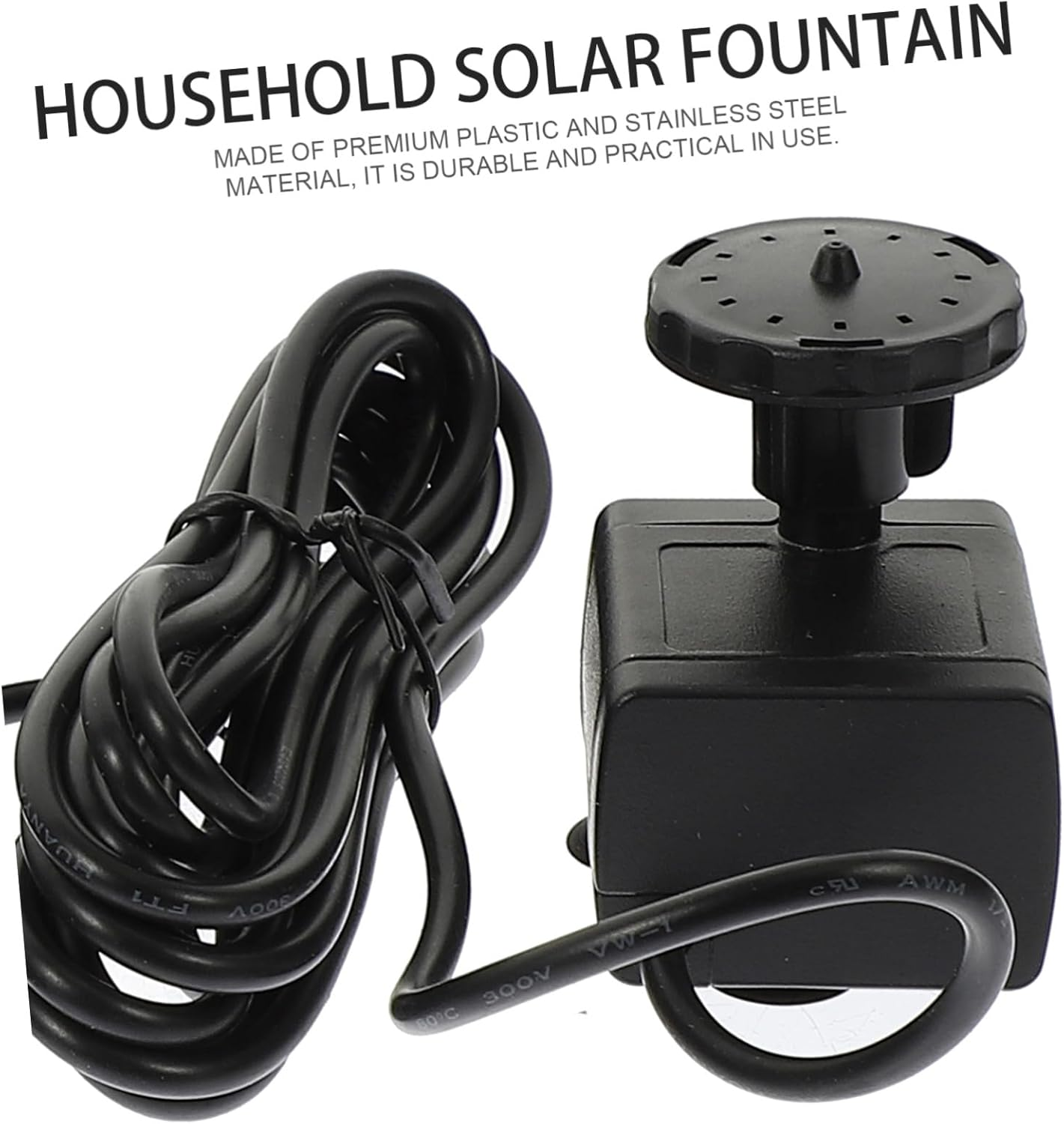 Garneck Solar-Powered Garden Fountain Pump for Bird Bath Plastic and Stainless Steel Water Pump Clean Outdoor Decoration Automatic Solar Fountain for Patio