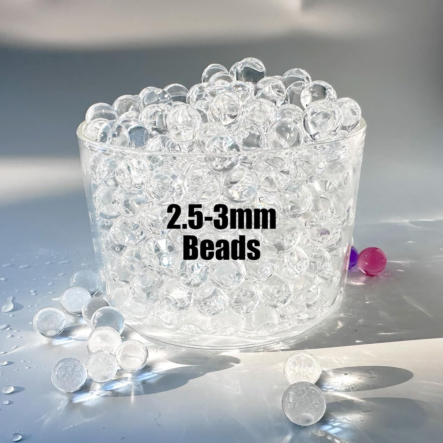 50000 Mixed Color Water Gel Jelly Beads Vase Fillers for Floating Pearls, Floating Candle Making, Wedding Centerpiece, Floral Arrangement (2-2.5Mm Mixed Color)