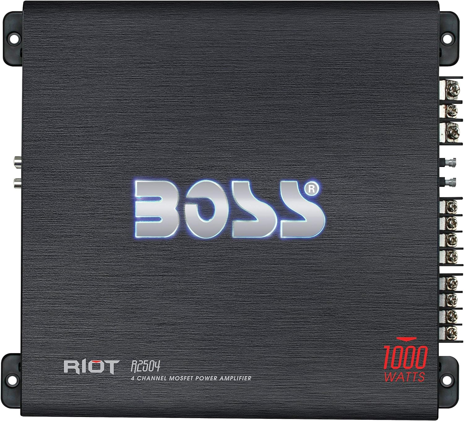 BOSS Audio Systems R2504 Riot Series Car Amplifier - 1000 High Output, 4 Channel, 2/4 Ohm, High/Low Level Inputs, High/Low Pass Crossover, Bridgeable, Full Range, Hook up to Subwoofer for Bass image number 6