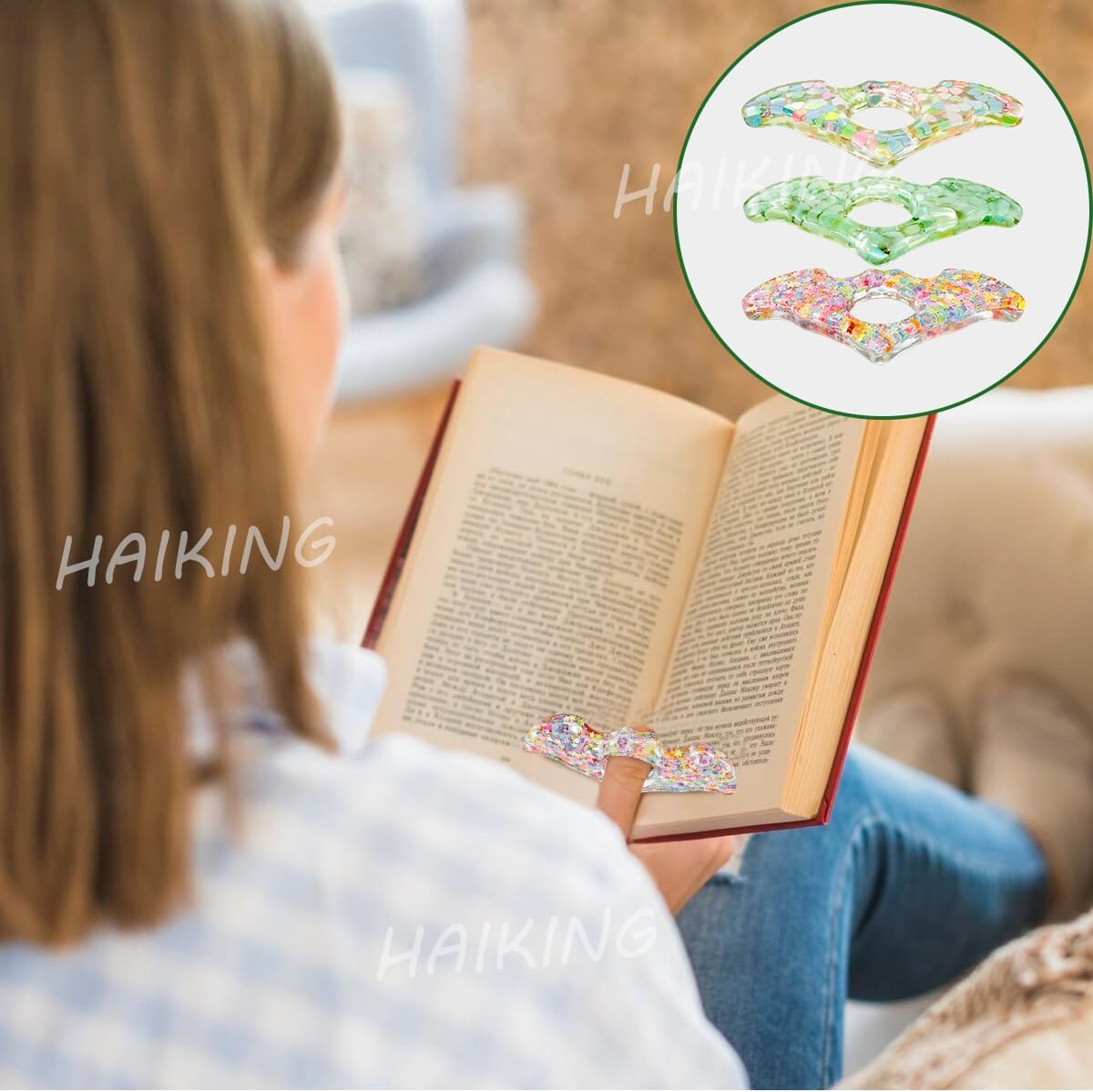 HAIKING Page Holders, 3 PCS Thumb Book Holders for Readers, Book Lovers, Bookworm (8 Cm/3.14 In) image number 1