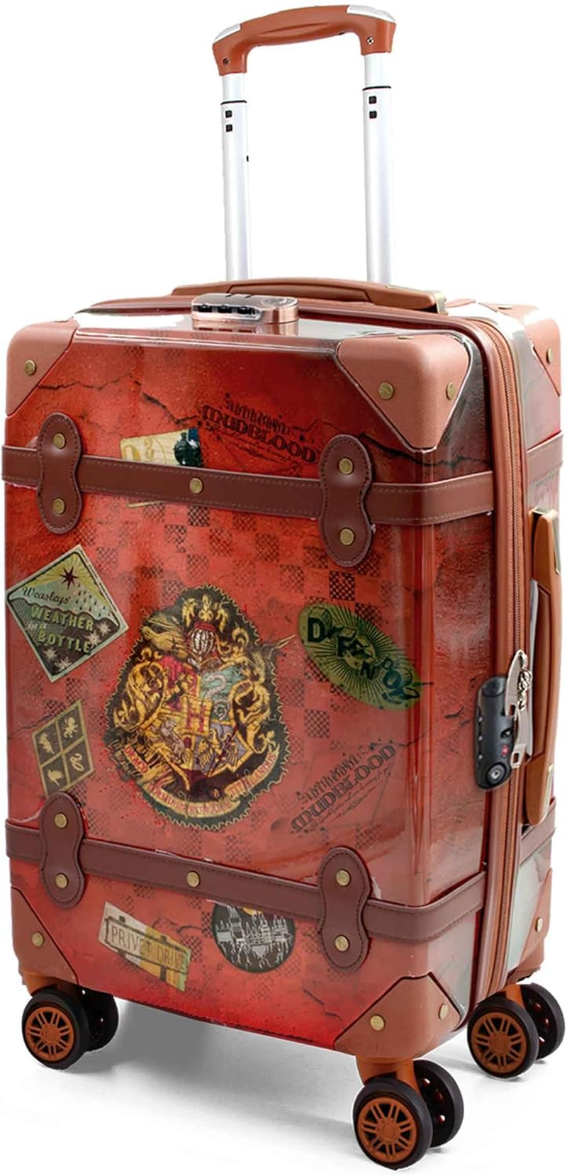 Harry Potter Railway-Vintage ABS 4-Wheel Cabin Suitcase, Brown, 20 X 38 X 55 Cm, Capacity 41.5 L, Brown, One Size, Vintage ABS 4-Wheel Cabin Suitcase Railway