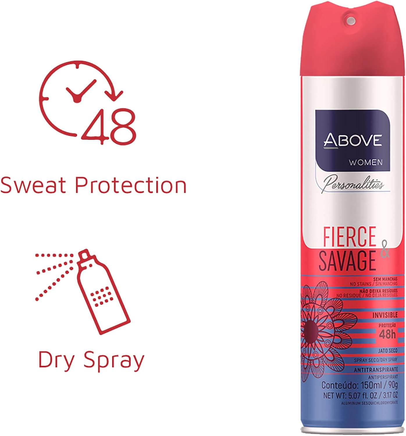 Above 48 Hours Personalities Antiperspirant Deodorant - Fierce and Savage for Women 3.17 Oz Deodorant Spray image number 1
