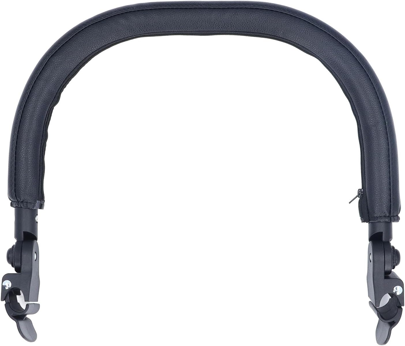 Yosoo Baby Stroller Bumper Bar, Armrest, Handle, Safety Protection PU Leather, Comfortable 15.75In Black, Easy to Attach Open for Parent Child Traveling