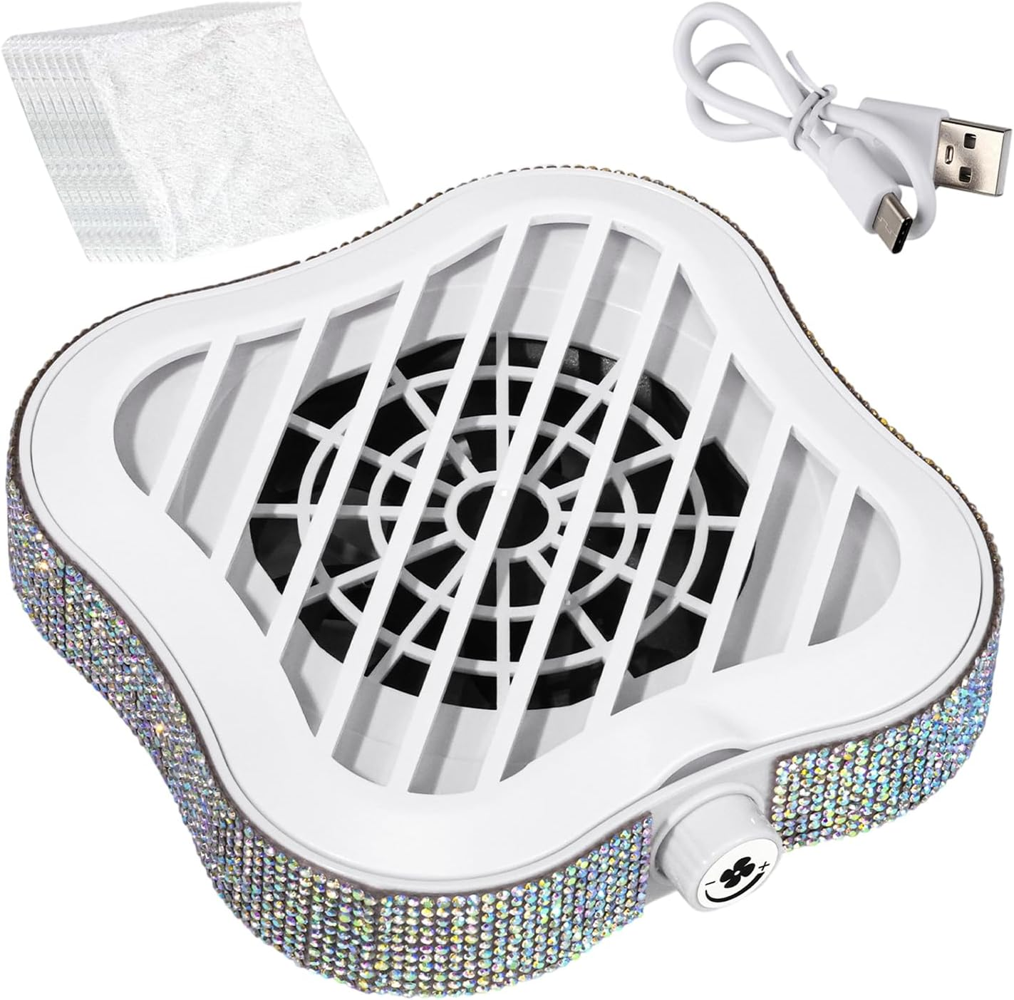 Nail Dust Collector | Quiet Cleaning Tool,Adjustable Suction Power Nail Fan Dust Collector with 10 Filters | for Desk Table Home Room Manicure Beginner Professional