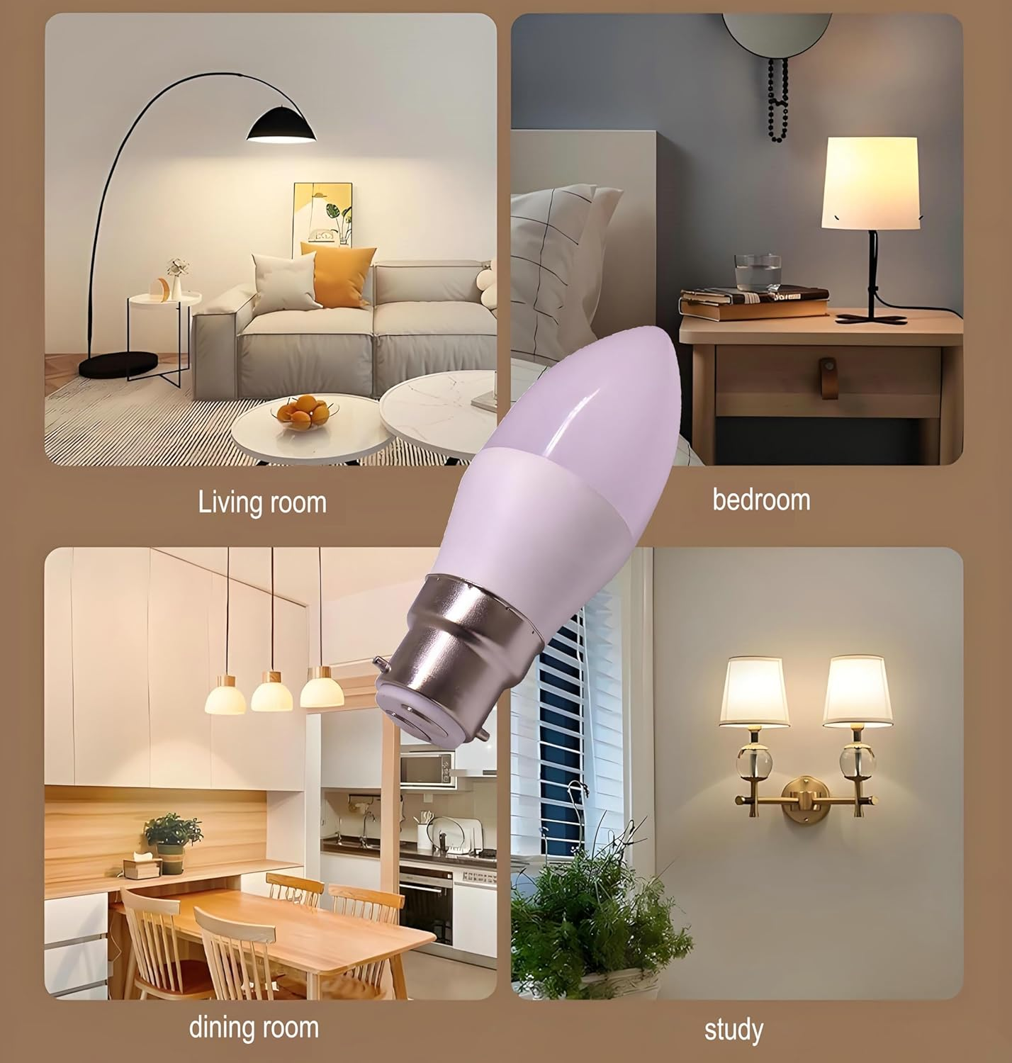 CY LED 5W B22 Bayonet LED Candle Bulbs, 35W Incandescent Bulb Equivalent, 450Lm, Cool White, 6000K, LED Light Bulbs, Candle Lights, Pack of 6 Units image number 4