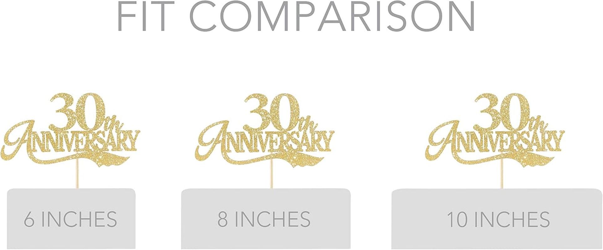 LOVENJOY 30Th Anniversary Cake Topper Gold Glitter for 30 Years Wedding Anniversary Decoration image number 4