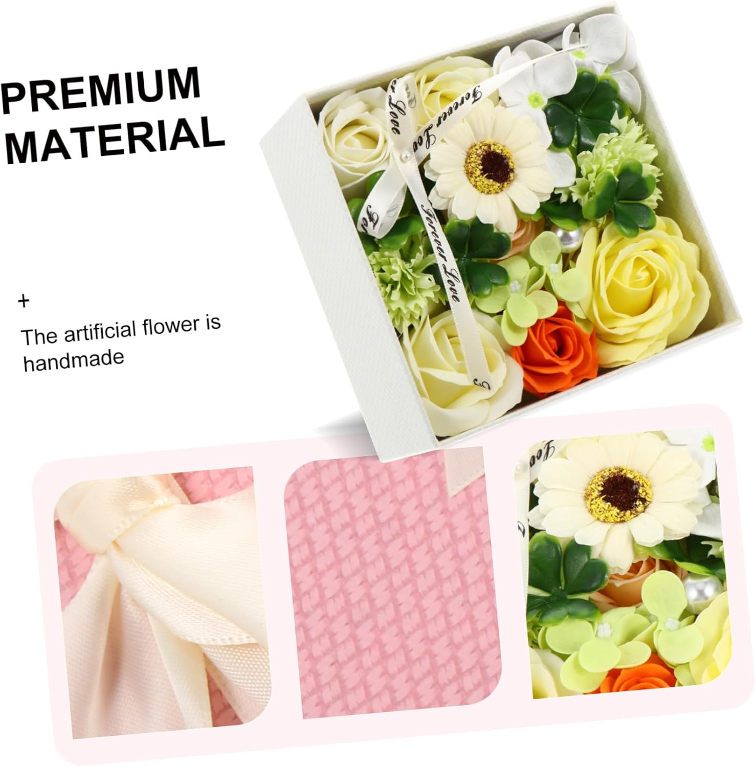 1 Box Simulation Carnation Essential Oil Rose Soap Floral Scented Soap Floral Bath Soap Flower Bouquet Soap Dining Table Decor Soap Carnation Soap Flower Petal Mother image number 3