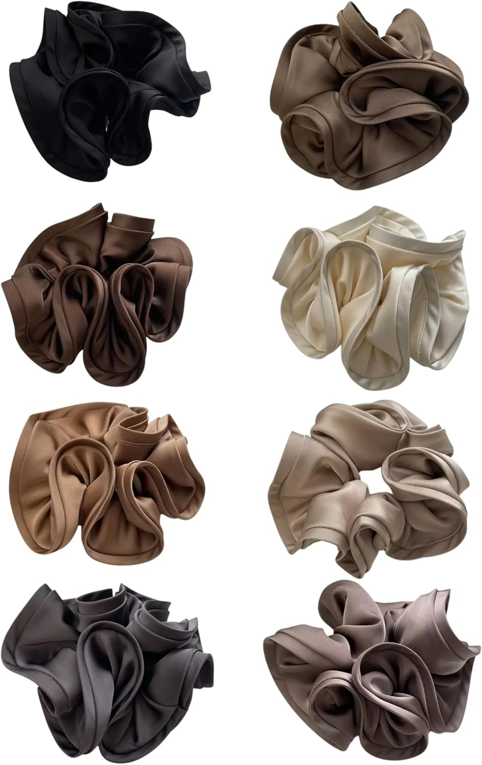 Specora Satin Scrunchie Black - Pack of 2 Hair Bobbles for Women - Gentle on Hair & with Elegant Shine image number 5