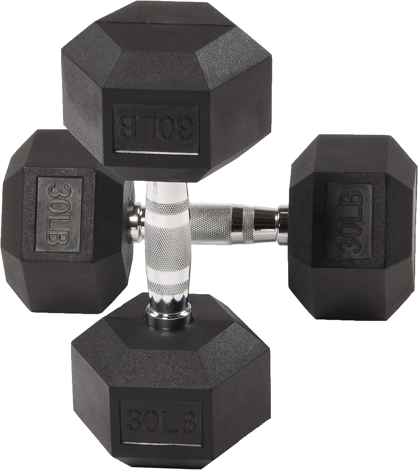 CQ Wellness Rubber Encased Hex Dumbbell in Pairs