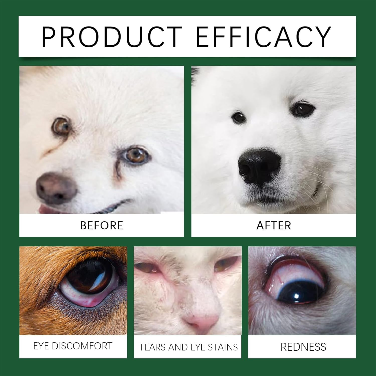 Anokasa Dog Eye Drops 60ML Eye Drops for Dogs and Cats Vet-Recommended Dog Eye Infection Treatment to Soothe Infection Allergy, Relieve Dry Eyes Pink Eyes, Pet Tear Stain Cleaner image number 1