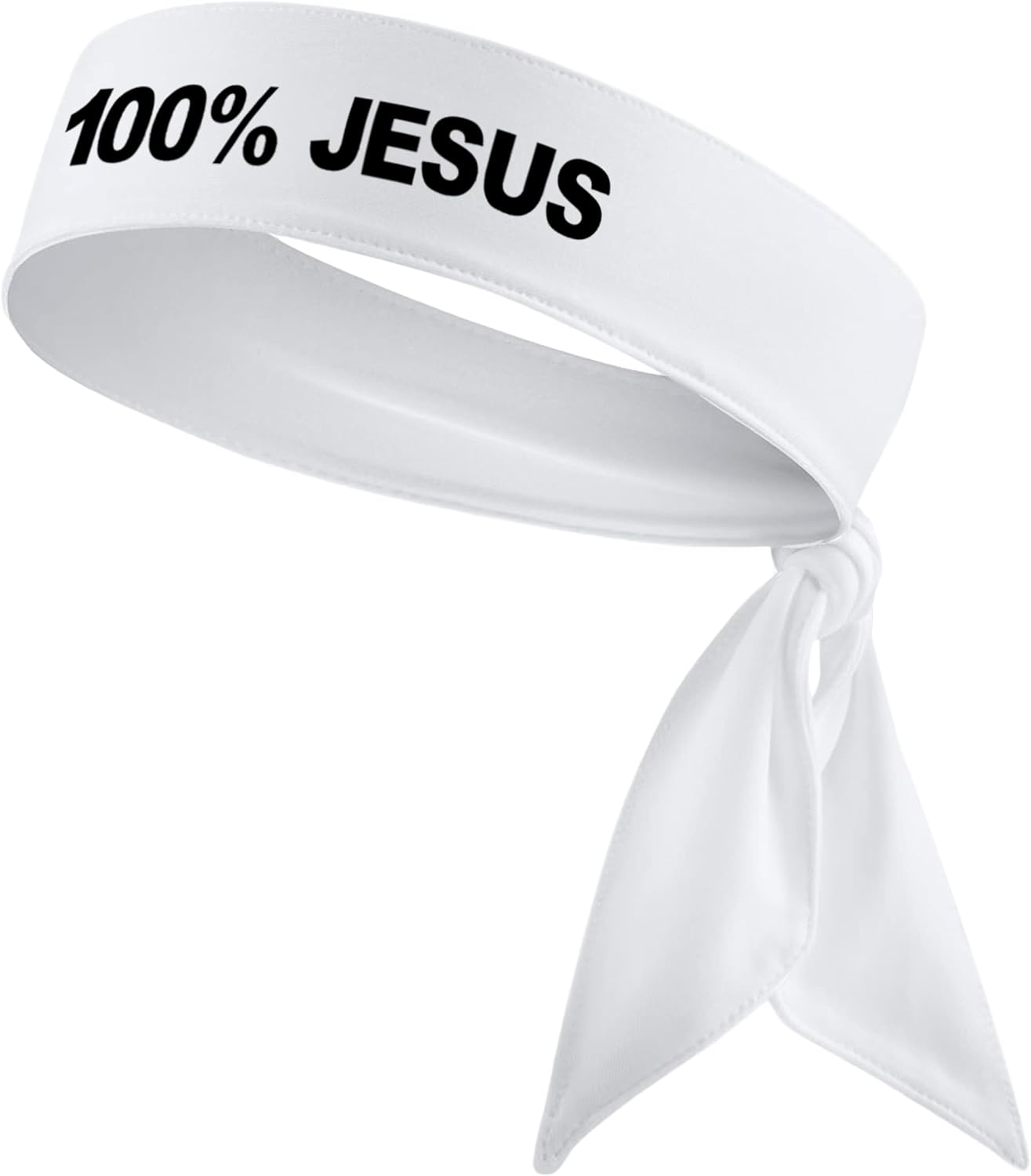100% Jesus Sports Head Tie Headband Soccer F&uacute;tbol Football White Black Athletics Fitness Stretch Sweatband Ninja Tie Bandana