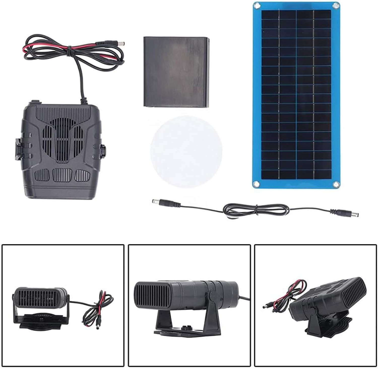 Solar Panel Greenhouse Heater Kit | 30W Winter Poultry Warmer Coop Heater | Windshield Defogger, Solar Power Kit for Winter Car Pet House image number 3