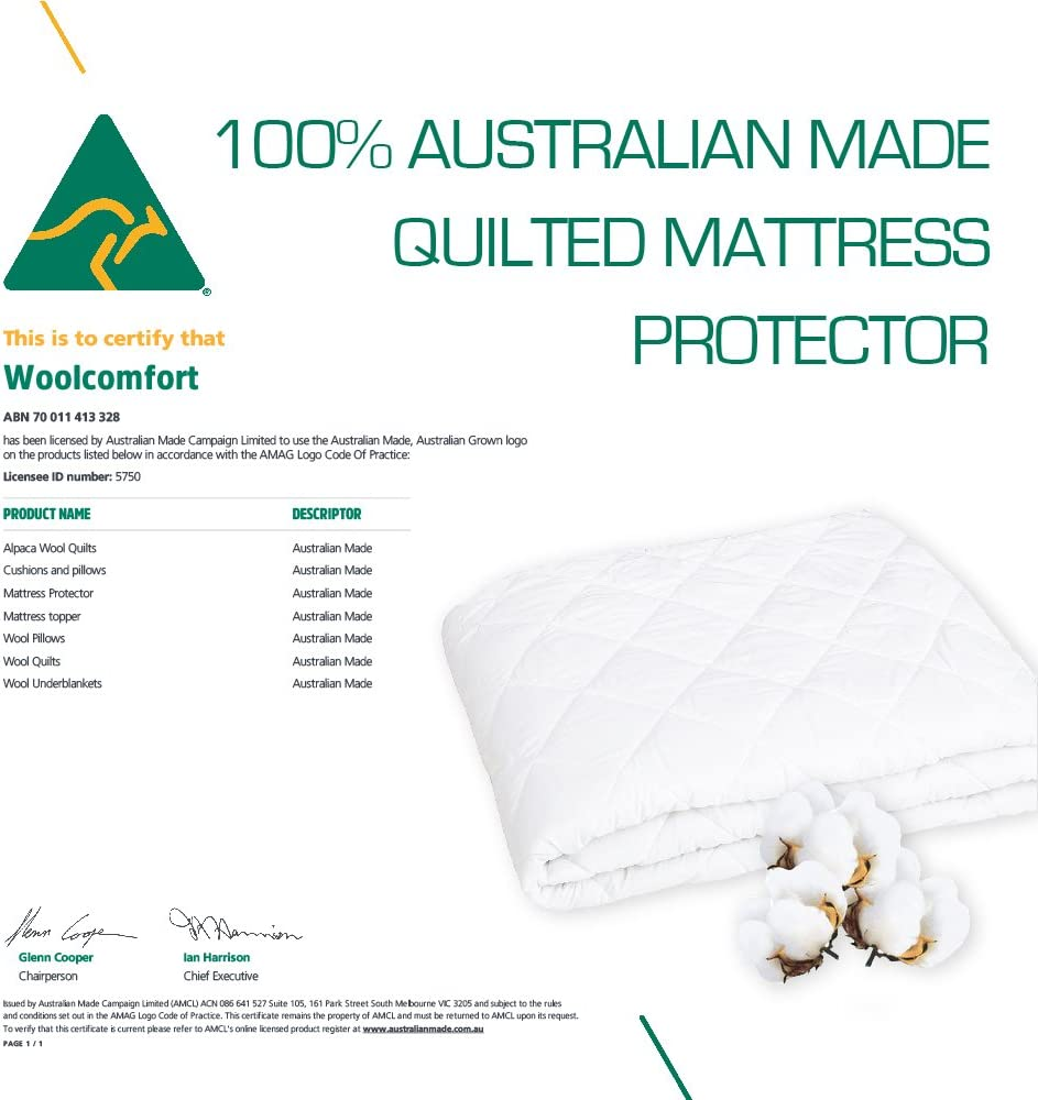Australian Made Fully Fitted Cotton Quilted Mattress Protector Machine Washable & Australian Made Fully Fitted Cotton Quilted Mattress Protector Machine Washable (All Size) (King Single) image number 3